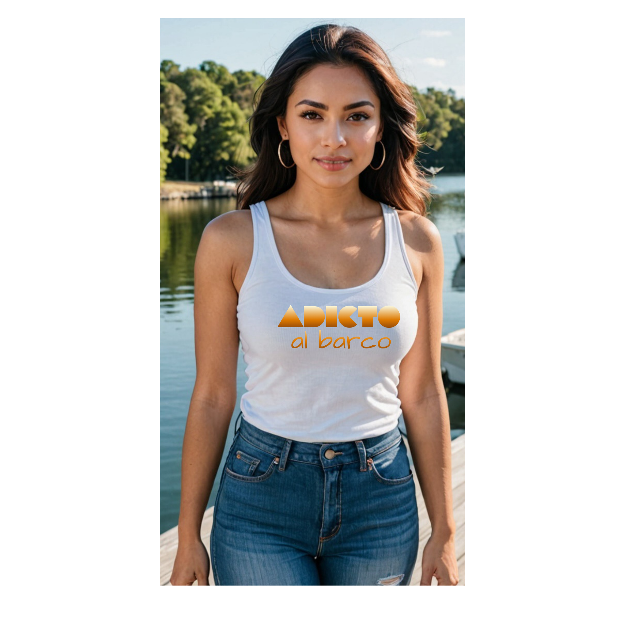 Adicto al Barco (Addicted to the Boat) Ladies Racerback Tank