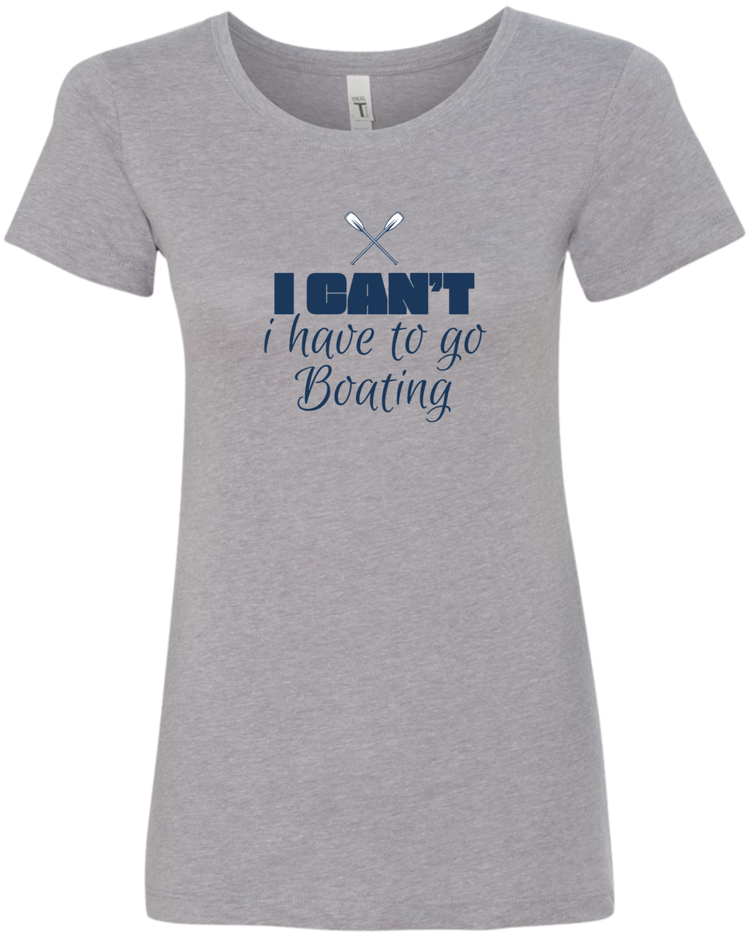 Gray " I Can't I Have to Go Boating" graphic boat life tee