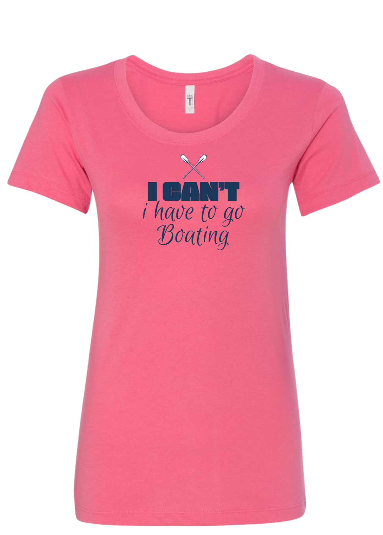 Pink" I Can't I Have to Go Boating" graphic boat life tee