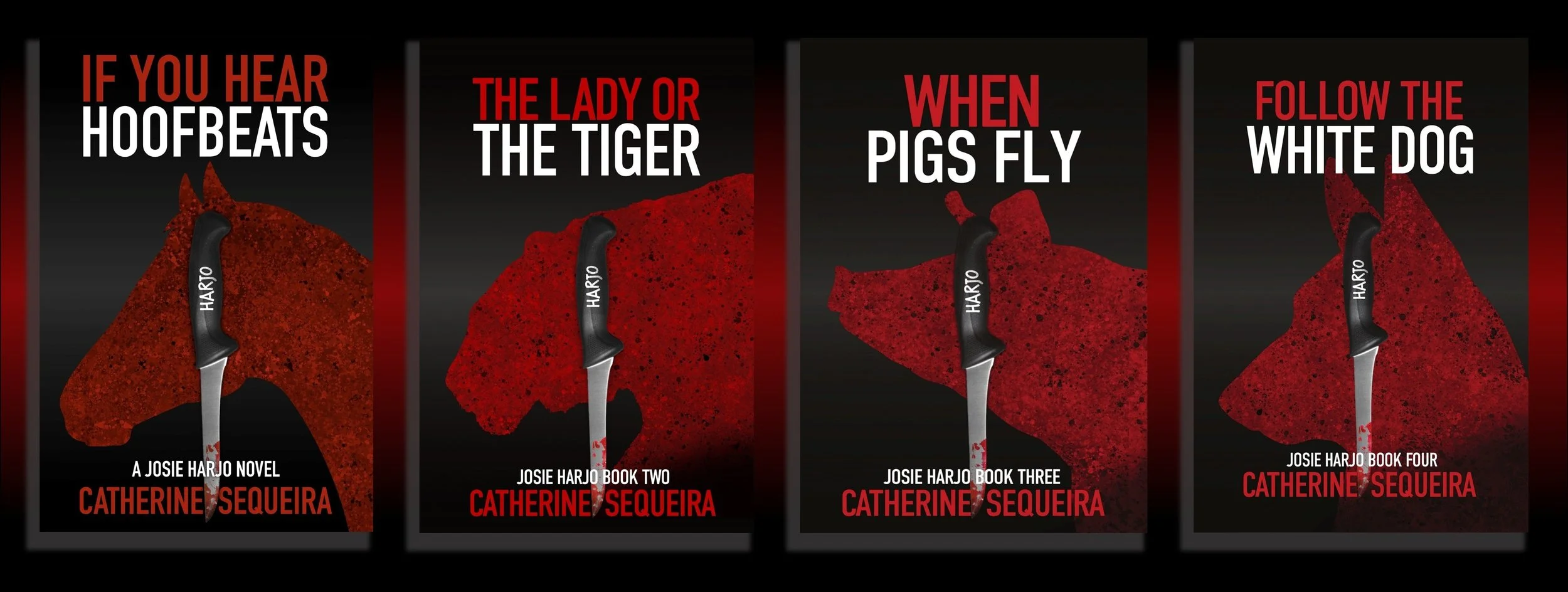 Covers of the four books in the series