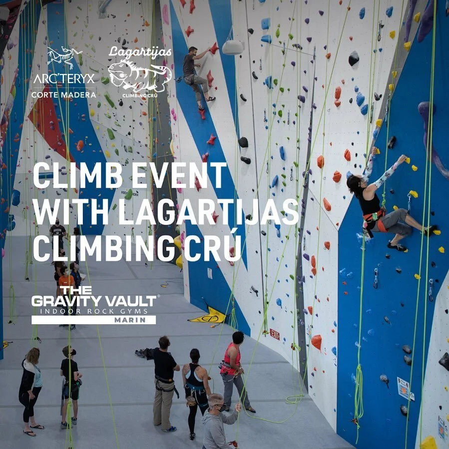 On Tuesday, July 11th from 6:30PM - 8:30PM come celebrate the first @lagartijascc meetup at @gravityvault_marin!

They will be celebrating with fun giveaways, games, and prizes sponsored by @arcteryx!

#bayareaclimbing #gravityvault #gravityvaultmari