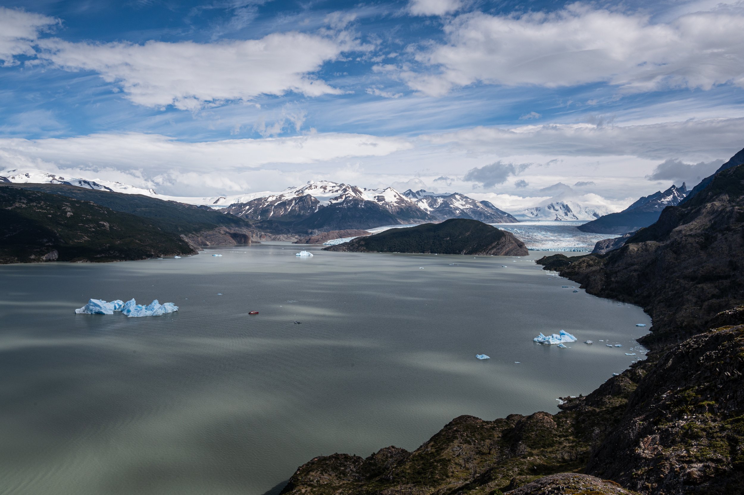 The Grey Glacier, coming from the Southern Patagonia Icefield