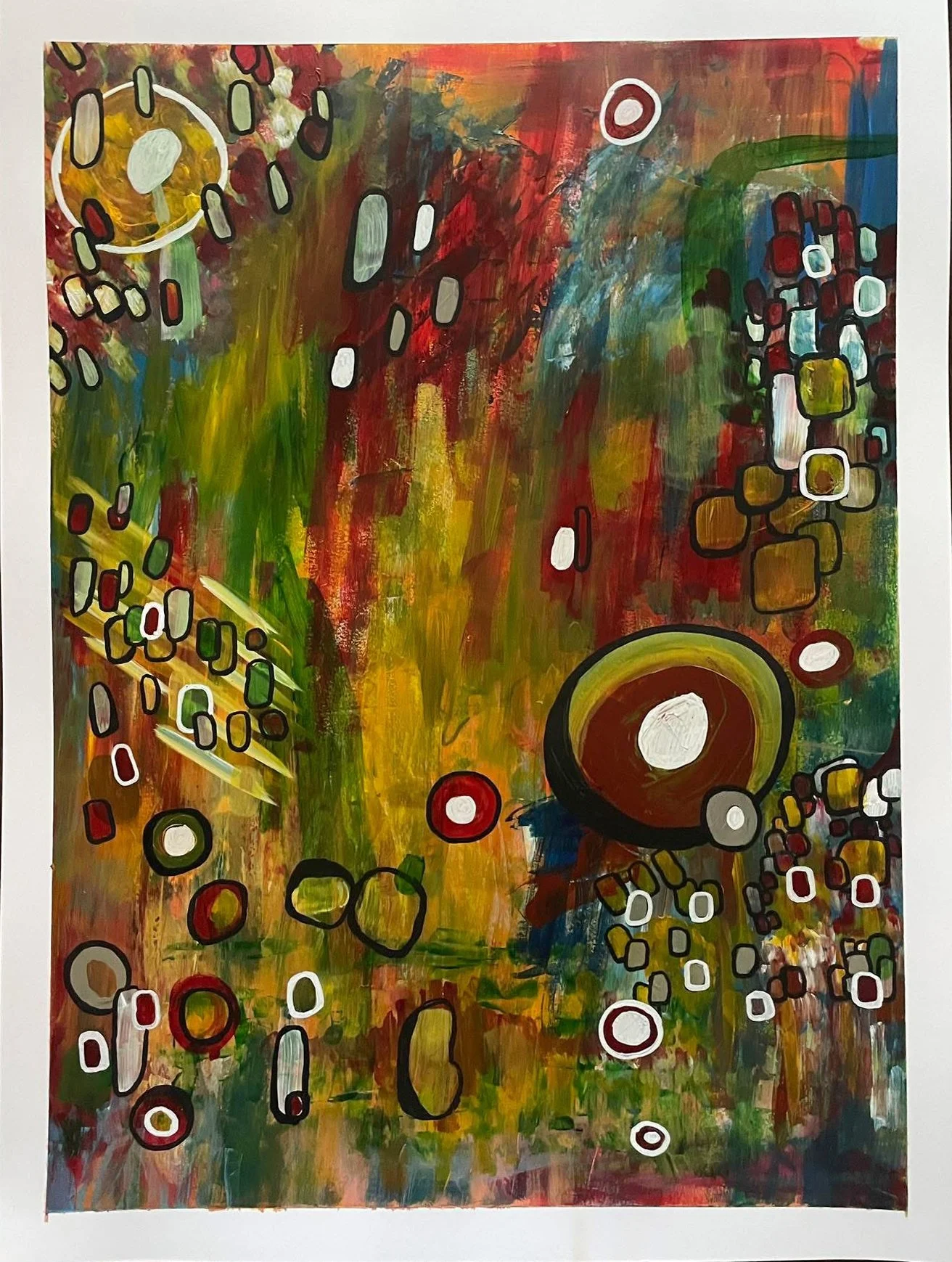 Congregate | Red Abstract Original Painting