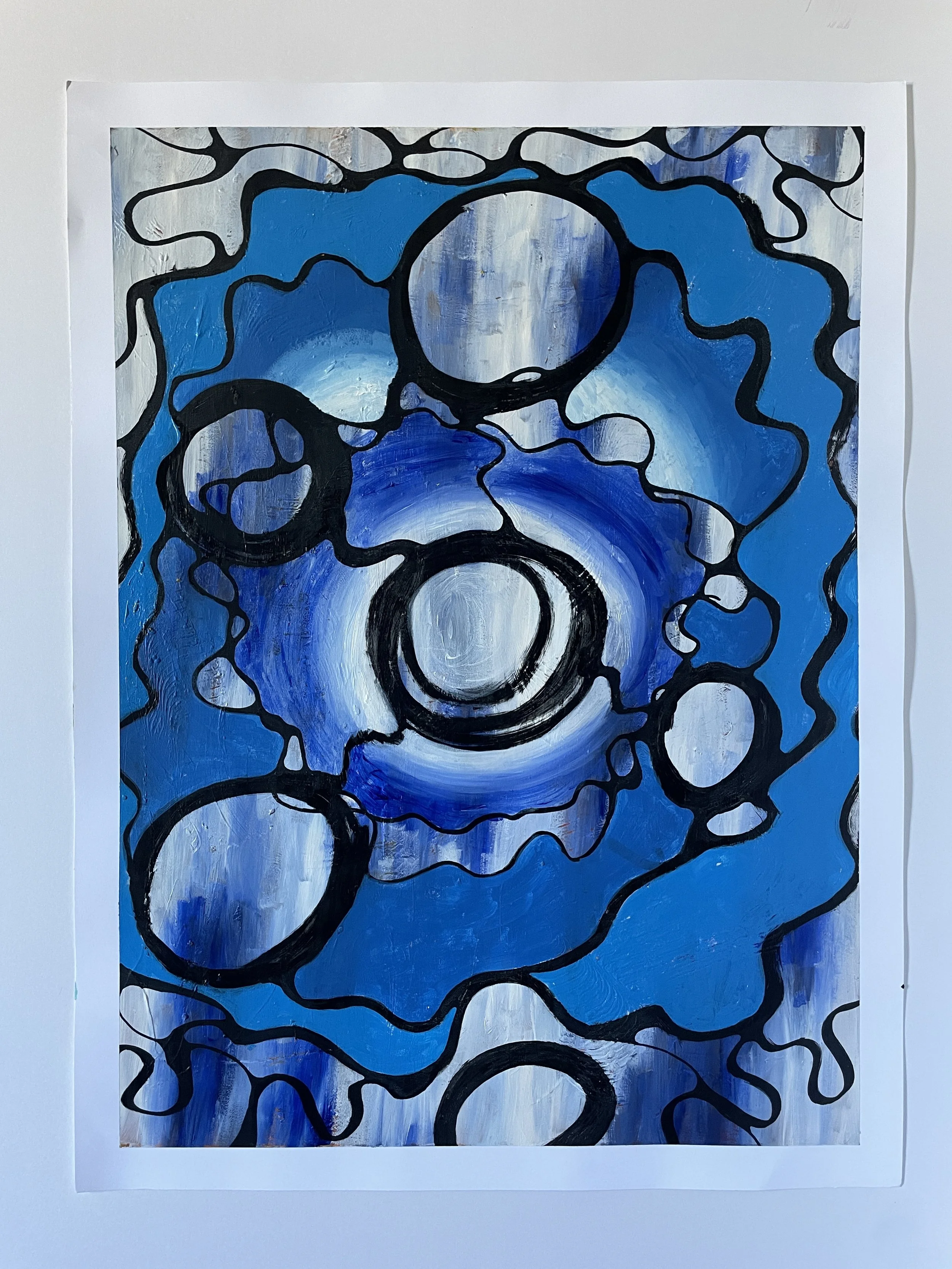 Blue abstract original painting