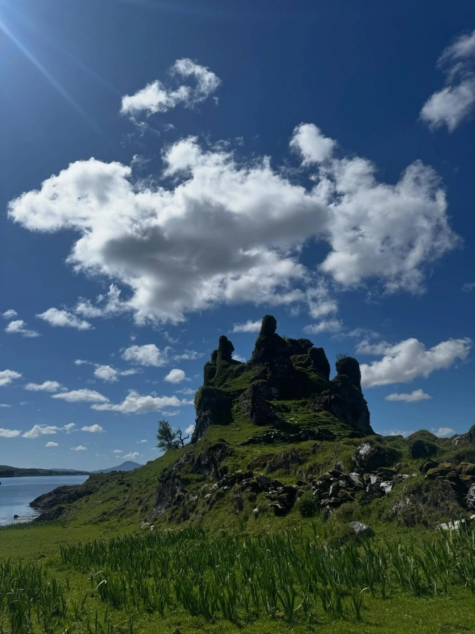 The 13th-century castle on the island of Lismore is called Castle Coeffin.

It&rsquo;s a dramatic ruined castle on the northwest coast of Lismore, built most likely by the MacDougalls of Lorn in the 1200s, possibly on the site of an older Viking fort