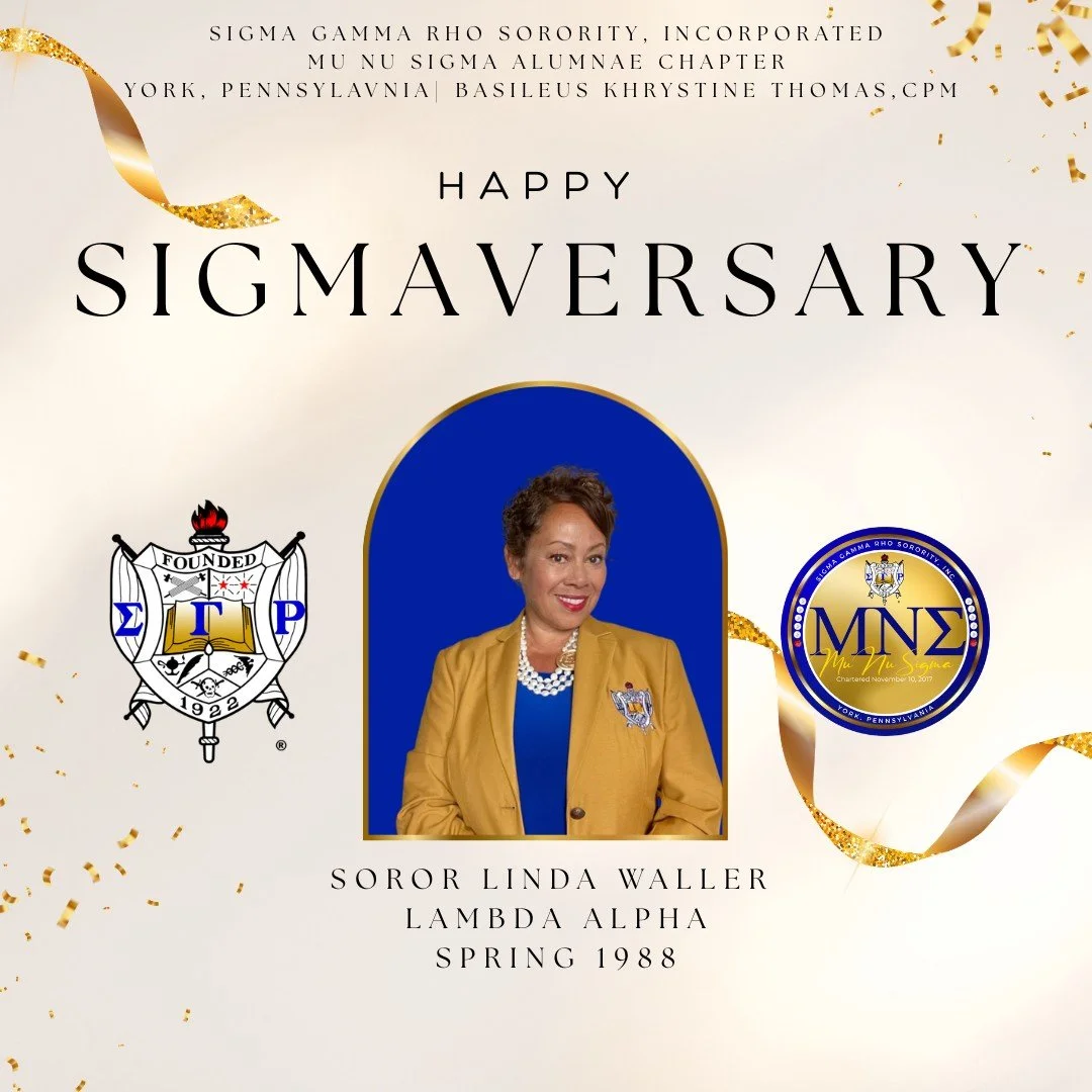 Each Sigmaversary is more than a date on the calendar &mdash; it marks the moment you chose to join a sisterhood rooted in service, scholarship, and genuine sisterly love. 💙💛
Today, we honor our Soror, celebrating another year in Sigma Gamma Rho. Y