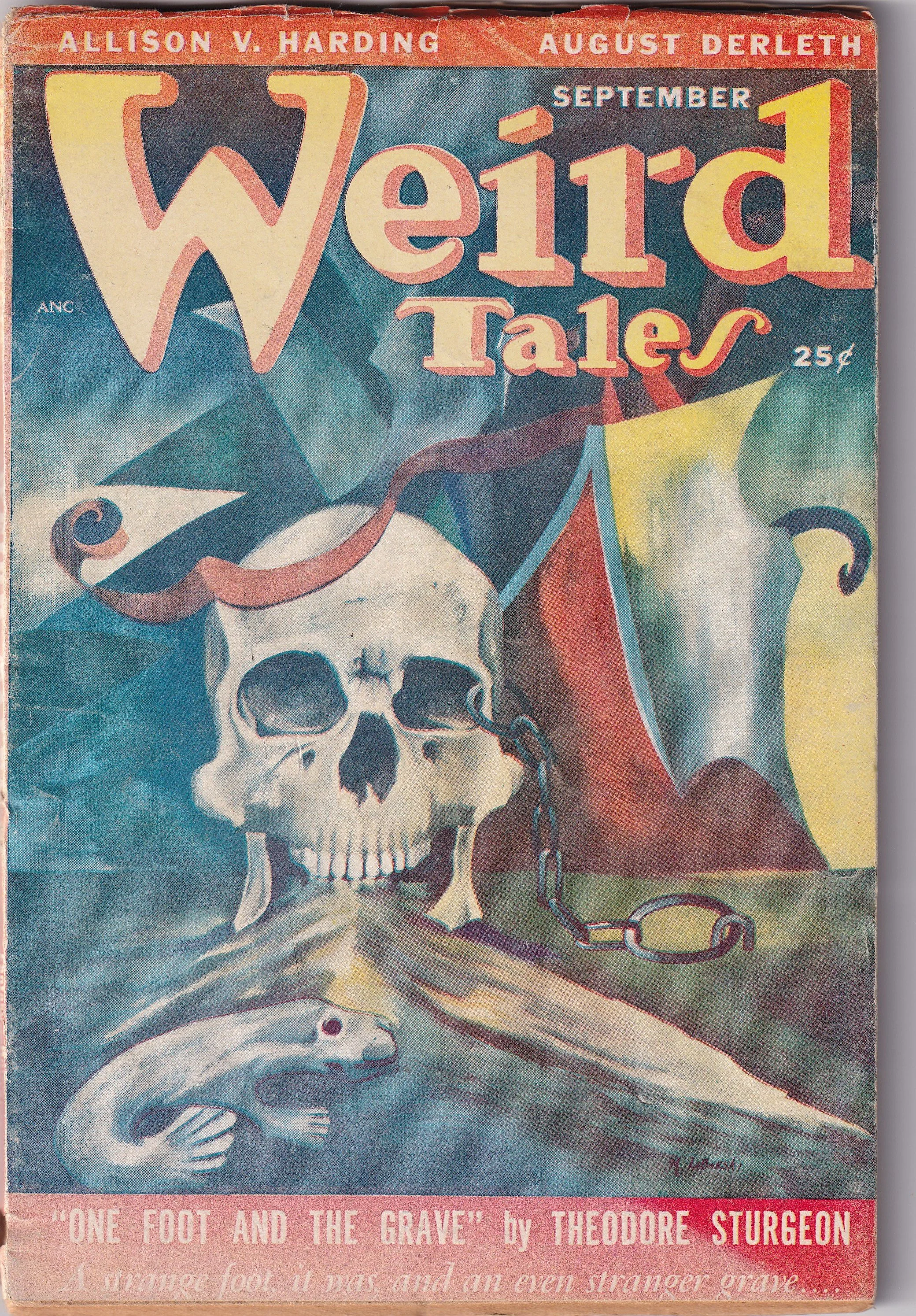 Weird Tales - Sept. 1949 - VG- - Signed by Theodore Sturgeon