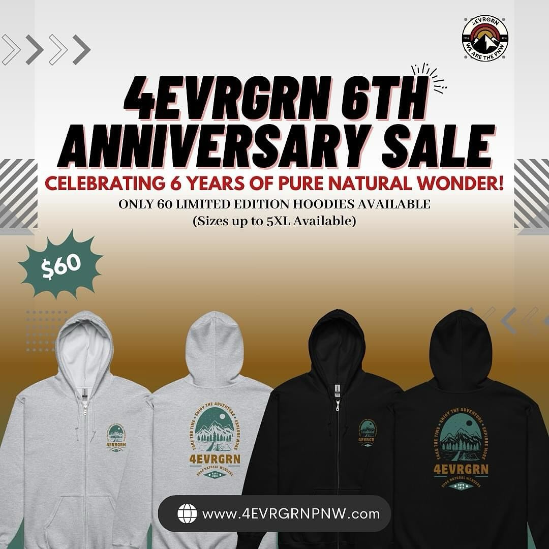Celebrate 6 incredible years with 4EVRGRN&rsquo;s limited-edition anniversary hoodie! 

We wouldn&rsquo;t be here without the amazing support from our community, and we&rsquo;re beyond grateful to everyone who&rsquo;s been part of our journey over th