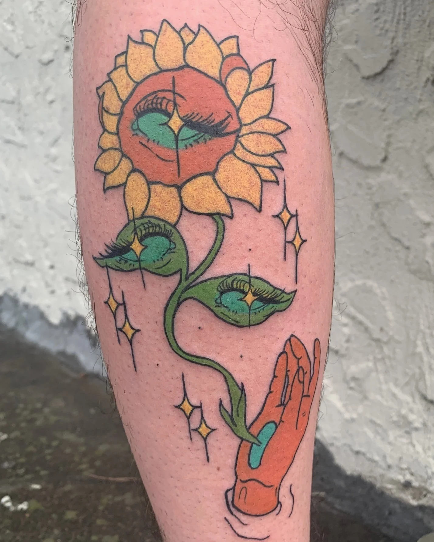 Sunflower portal tattoo color