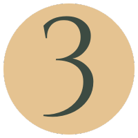 Number 3 inside a tan circle