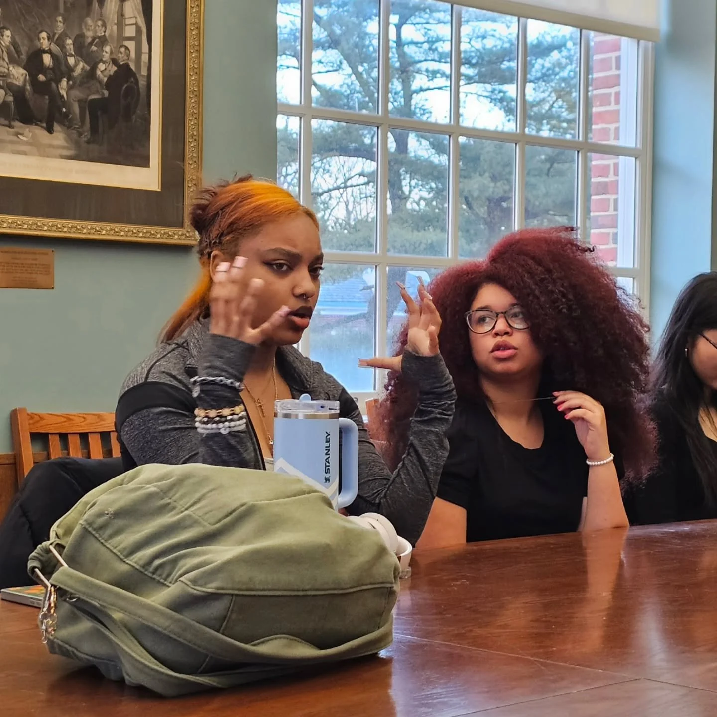 Amerah and Piper, two of our @youthworksbaltimore summer interns, visited our @jhuwritingseminars "Teaching Writing in Baltimore Schools" class to speak to Writing Club instructors about submission guidelines for this year's anthology ✏️ 📚
