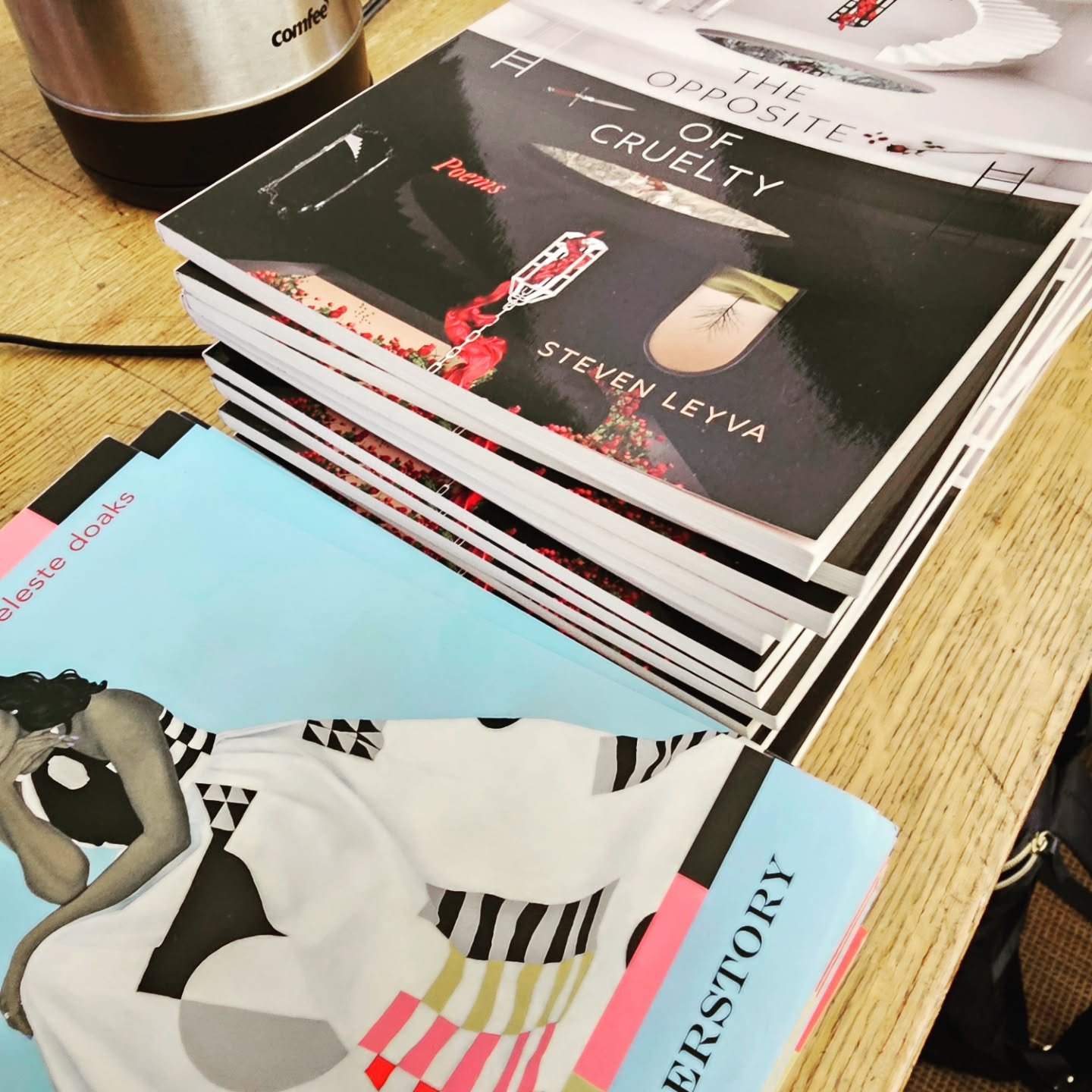 We're lucky to have local poets Steven Leyva and Celeste Doaks visit our&nbsp;@jhuwritingseminars Poetry &amp; Social Engagement class this semester! 

And we're lucky to send our high school writers home with their books 📚