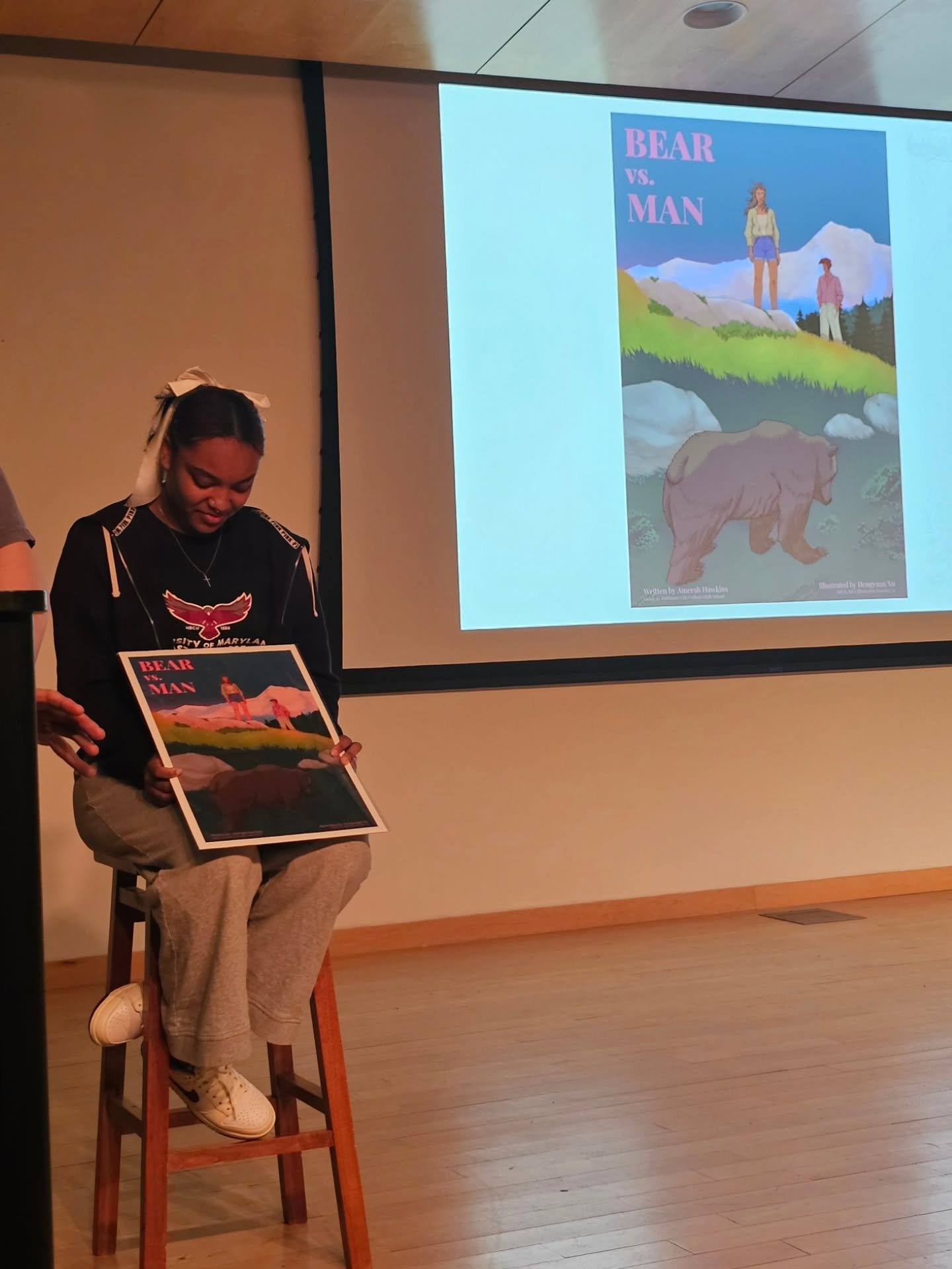 The moment when you get to see the illustration that your poem inspired 🤩 

Most of these poems were written at our 2025 Baltimore Young Writers Summer Studio at @washcoll.

Thank you to @mfa_ilp @marylandinstitutecollegeofart for another year of PO