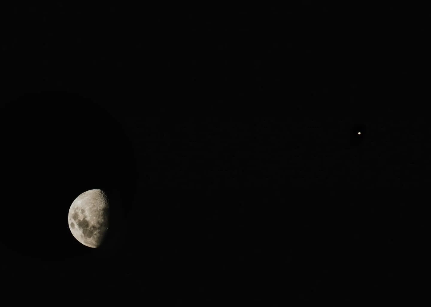 Moon and Jupiter tonight ❤️