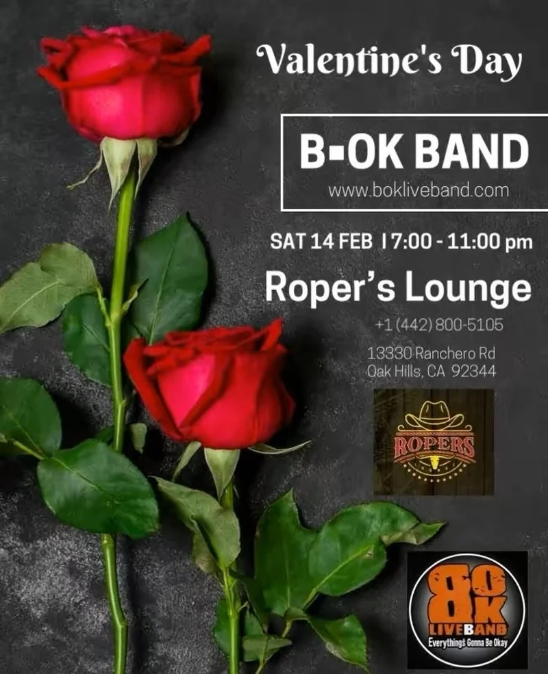 Join B&bull;oK Full Band @roperslounge 
Everyone is welcome. Make your table reservation this week. 
There will be a set menu to enjoy along with live music and dancing.