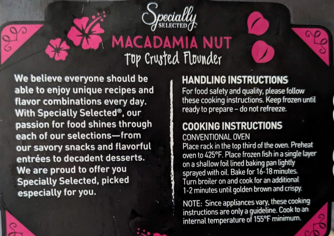 Aldi Macadamia Crusted Flounder (Specially Selected) Review