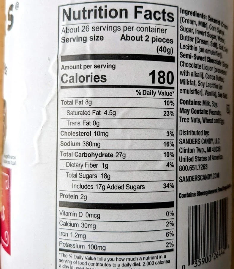 Sanders Dark Chocolate Sea Salt Caramels Review Ingredients Price