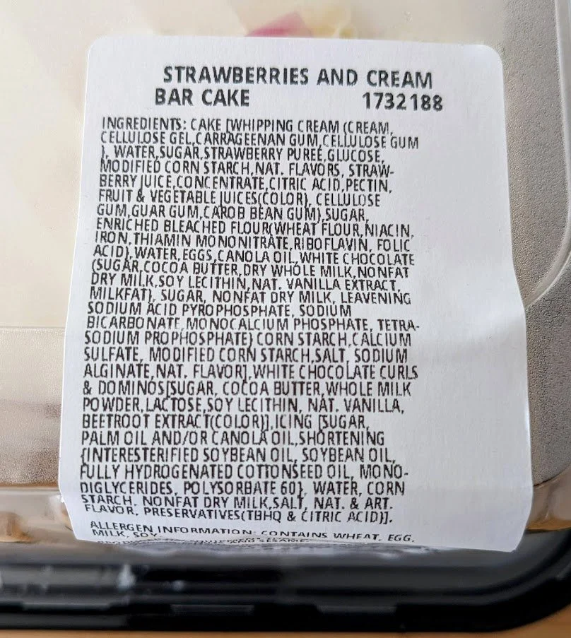 Costco Strawberries & Cream Bar Cake Review Ingredients Cost