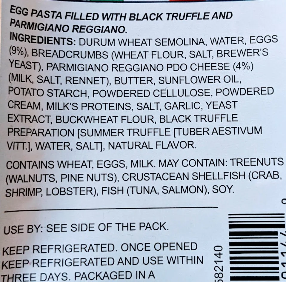 Scoiattolo Truffle Ravioli Review Ingredients Price Cooking