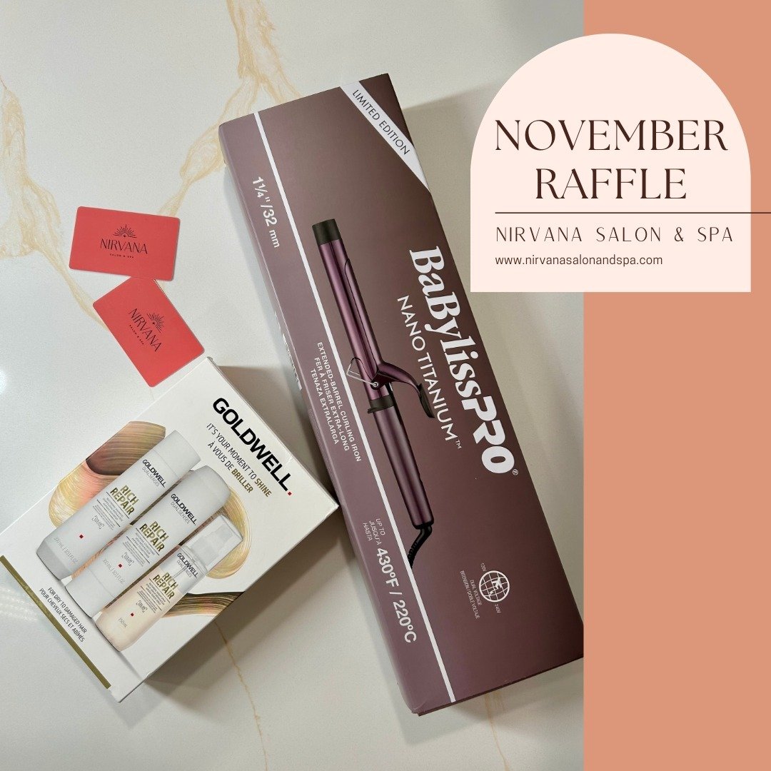 Be sure to SWIPE to read about all of the ways that YOU could be entered into a raffle for an AMAZING hair care and styling bundle worth over $450! Raffle will run through the end of November and on December 1st, we will choose one lucky person as th