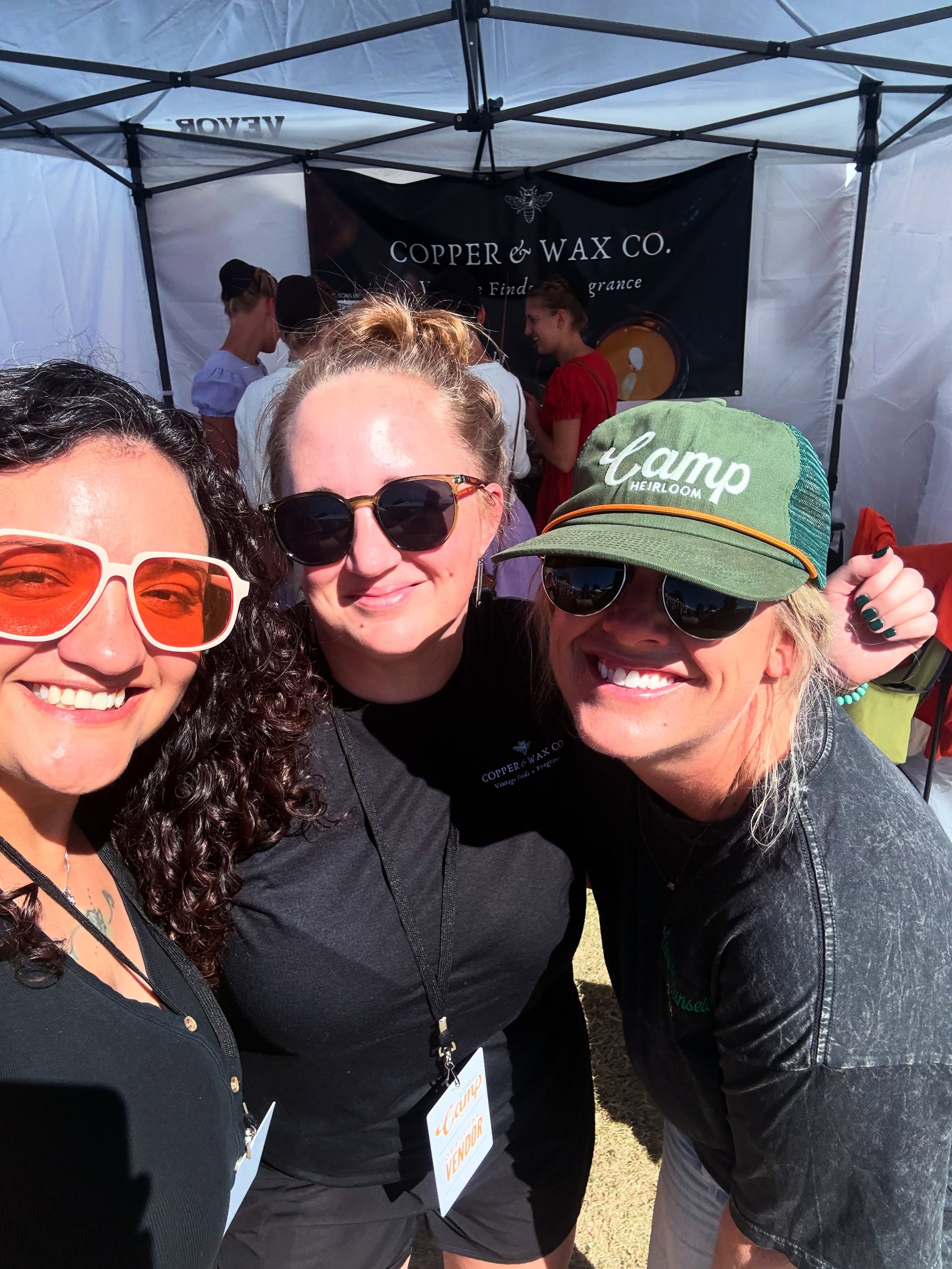Huge thank you to the team @theheirloommarket.co 🏕️ You guys are so kind and helpful when the weather was not! 

Thank you to everyone who stopped by to shop our booth - you rock and are the reason we venture across the state! 👏 

💚💚💚BIG happy 1