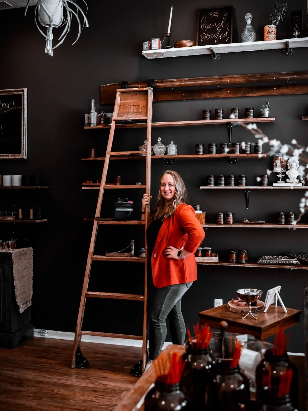 The faces of Copper! 🧡 

Mindy - owner/maker extraordinaire 

Michelle - maker extraordinaire &amp; shopkeeper 

Nikki - shopkeeper &amp; Gin wrangler 🌟

Megan - business consultant &amp; helper 💫

Kim (Mom) helper 🖤