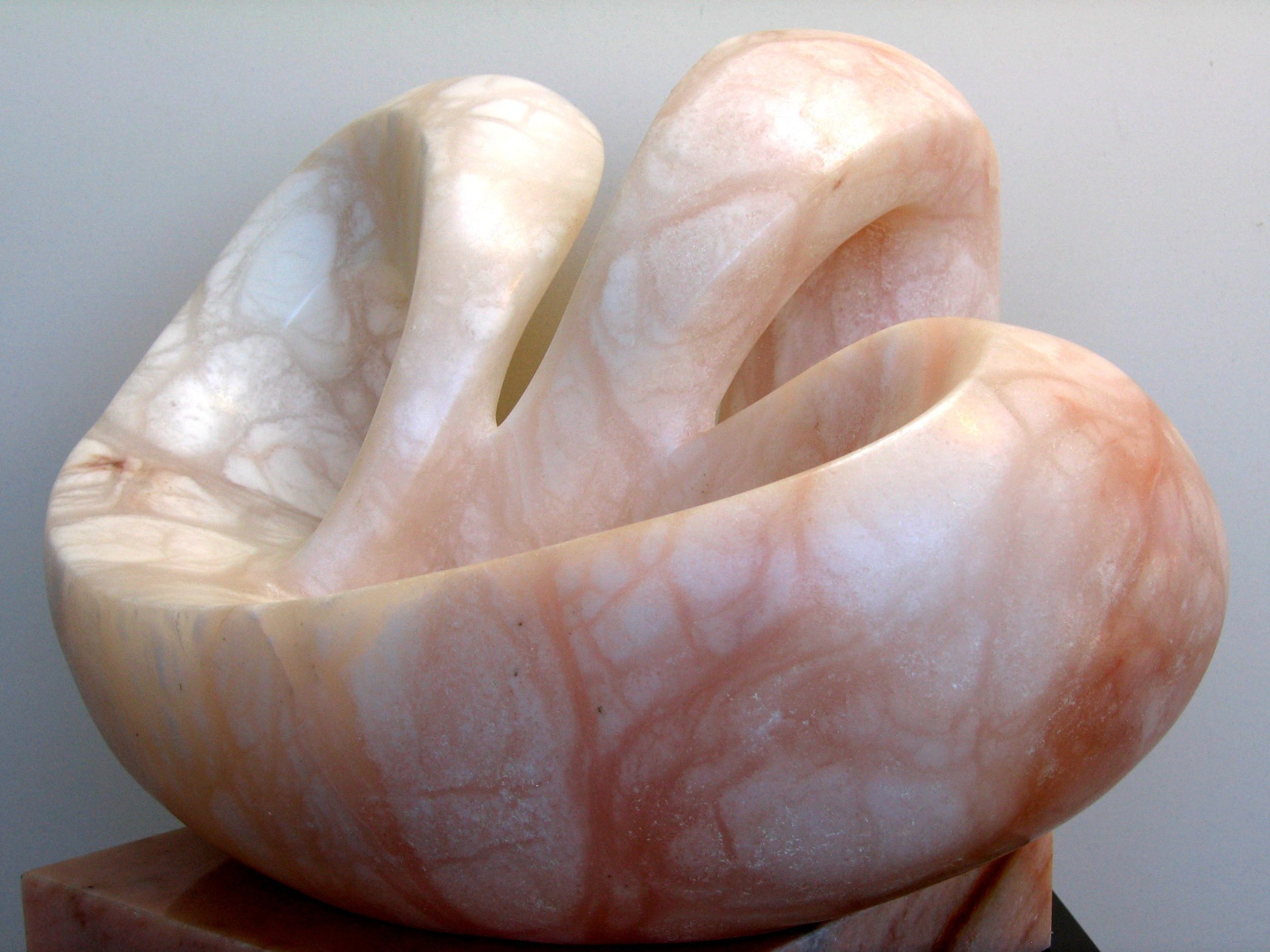 Serpentine (1997), View 2, Pink Lace Alabaster (8" x 13" x 10")