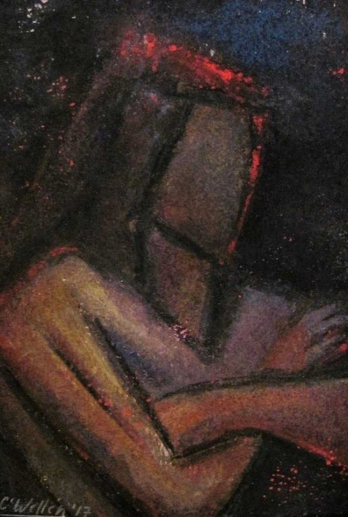 Figure #4 (2017), Charcoal and Pastel on Paper (9"x 12")