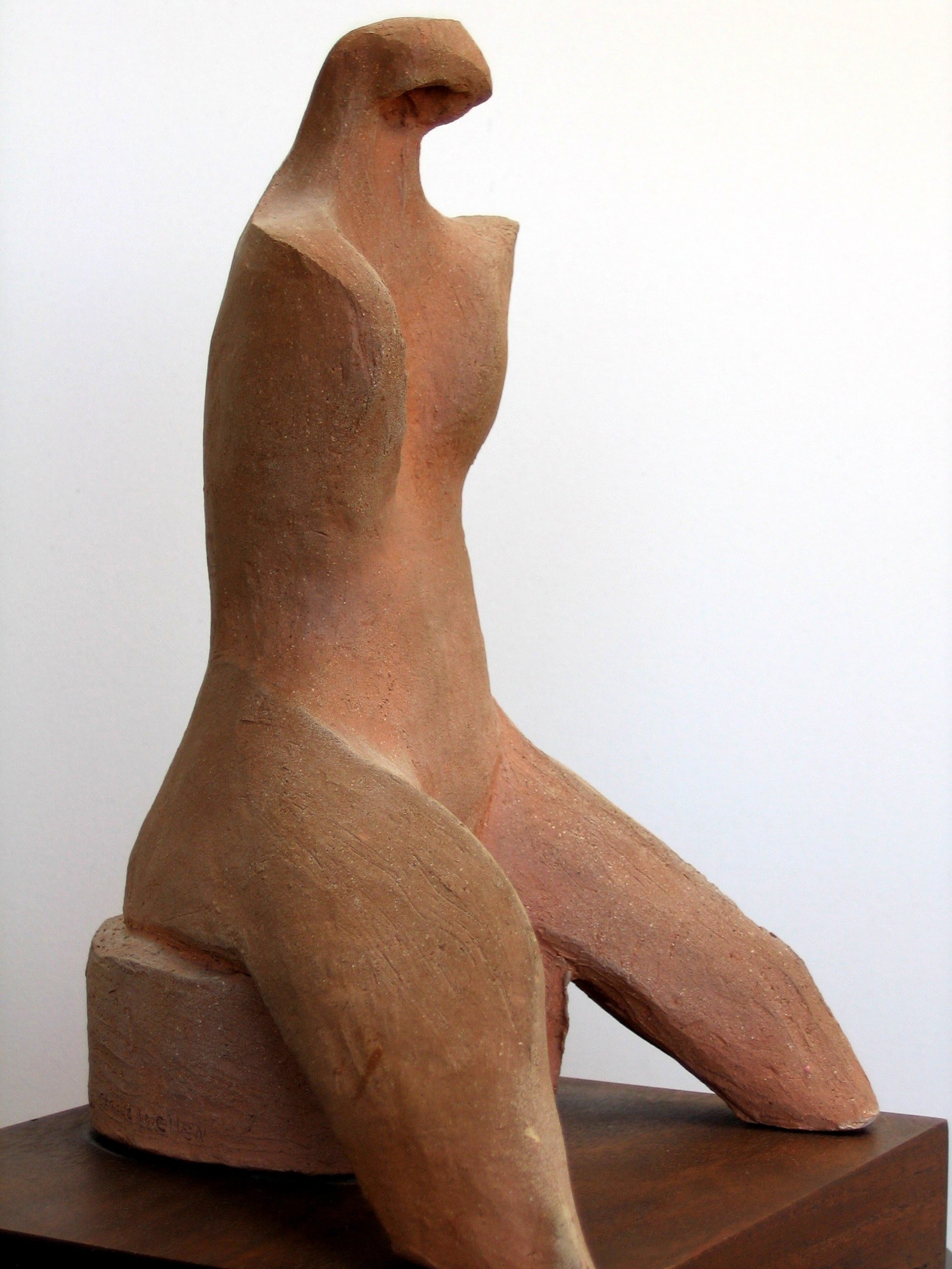 Seated Figure (1986) Clay (12" x 7.25" x 7")