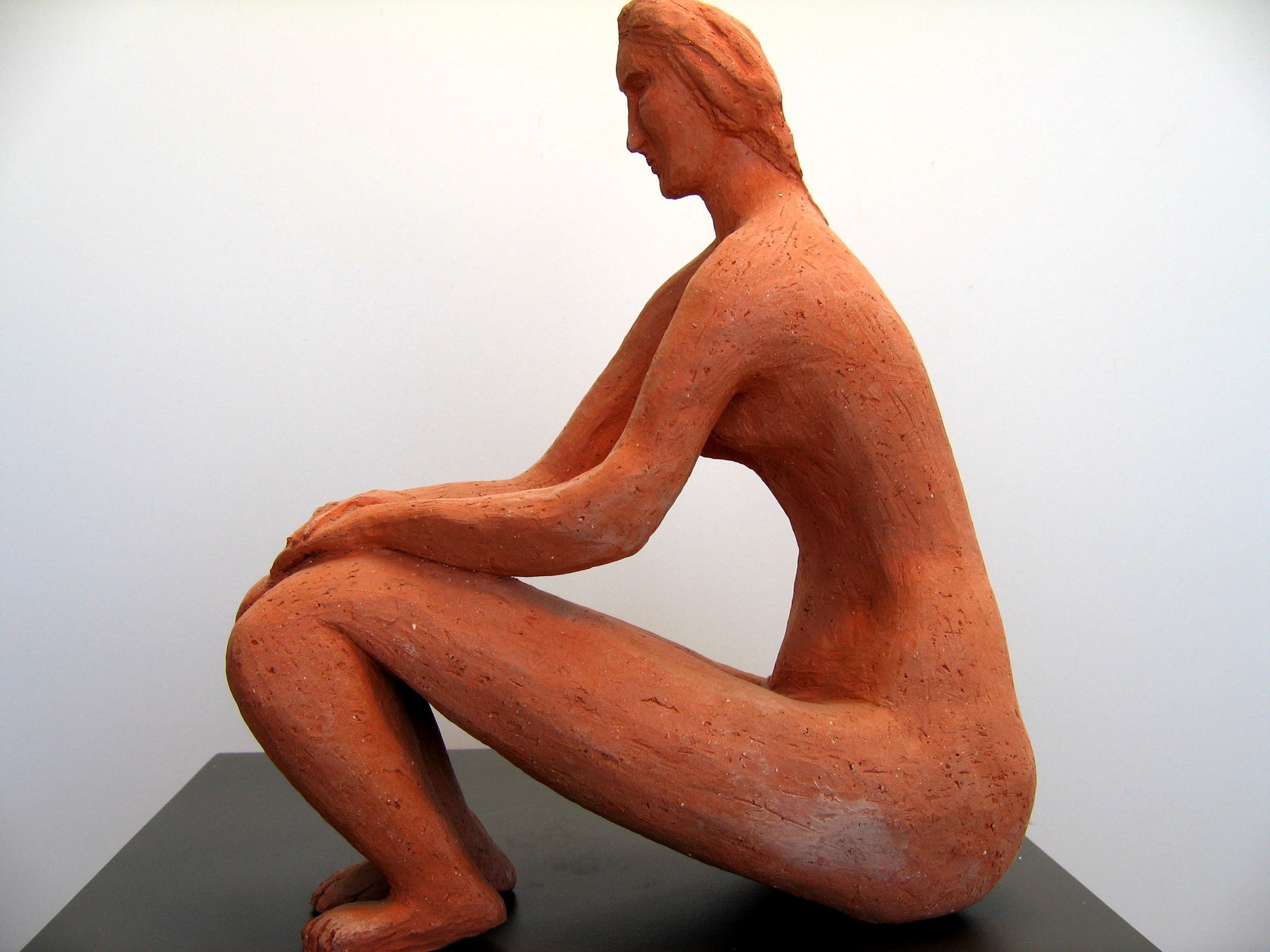 Seated Figure (1986) Clay, (9.5" x 8" x 4")