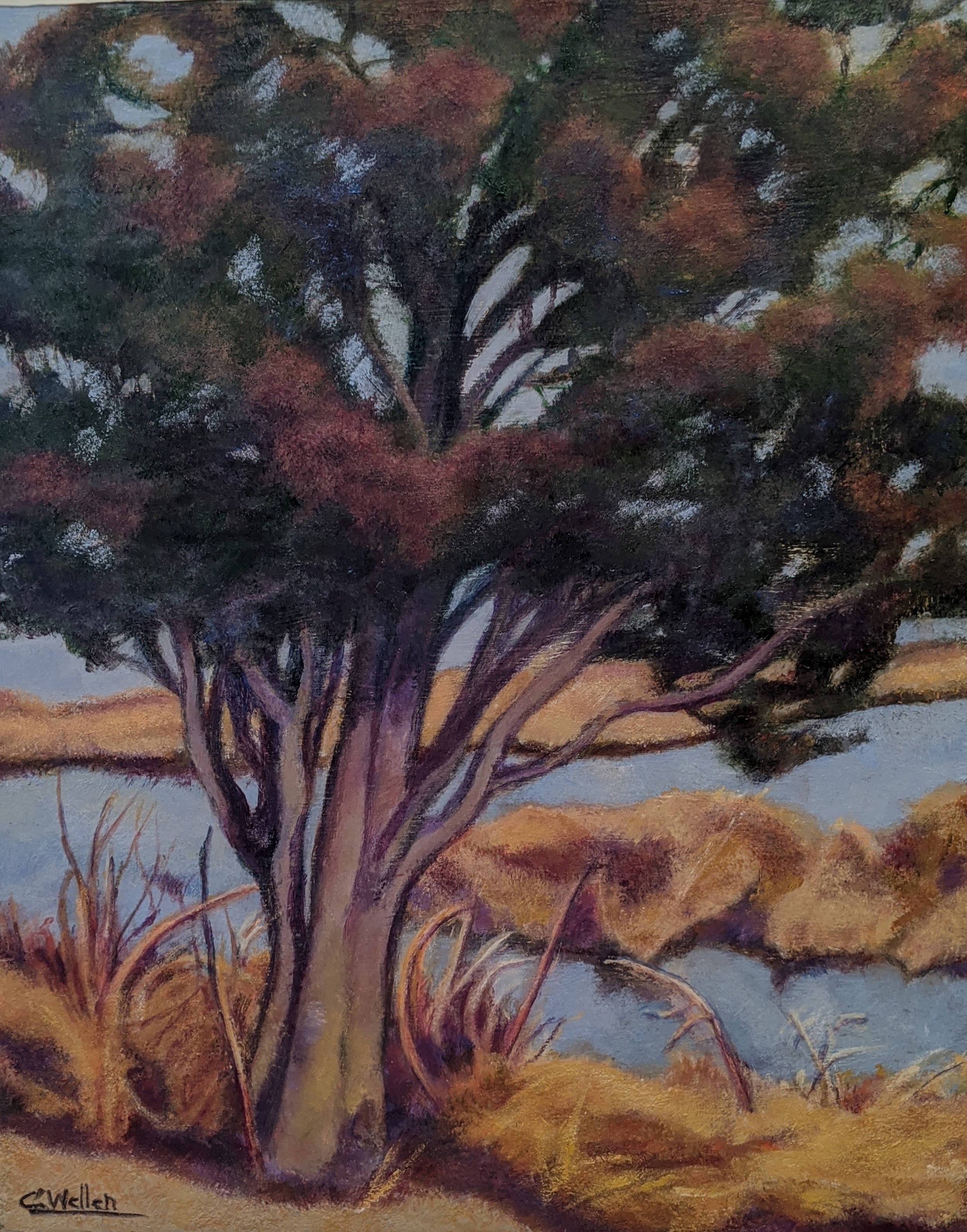 Landscape #4 (2020) Acrylic on Birchboard (8" x 10")