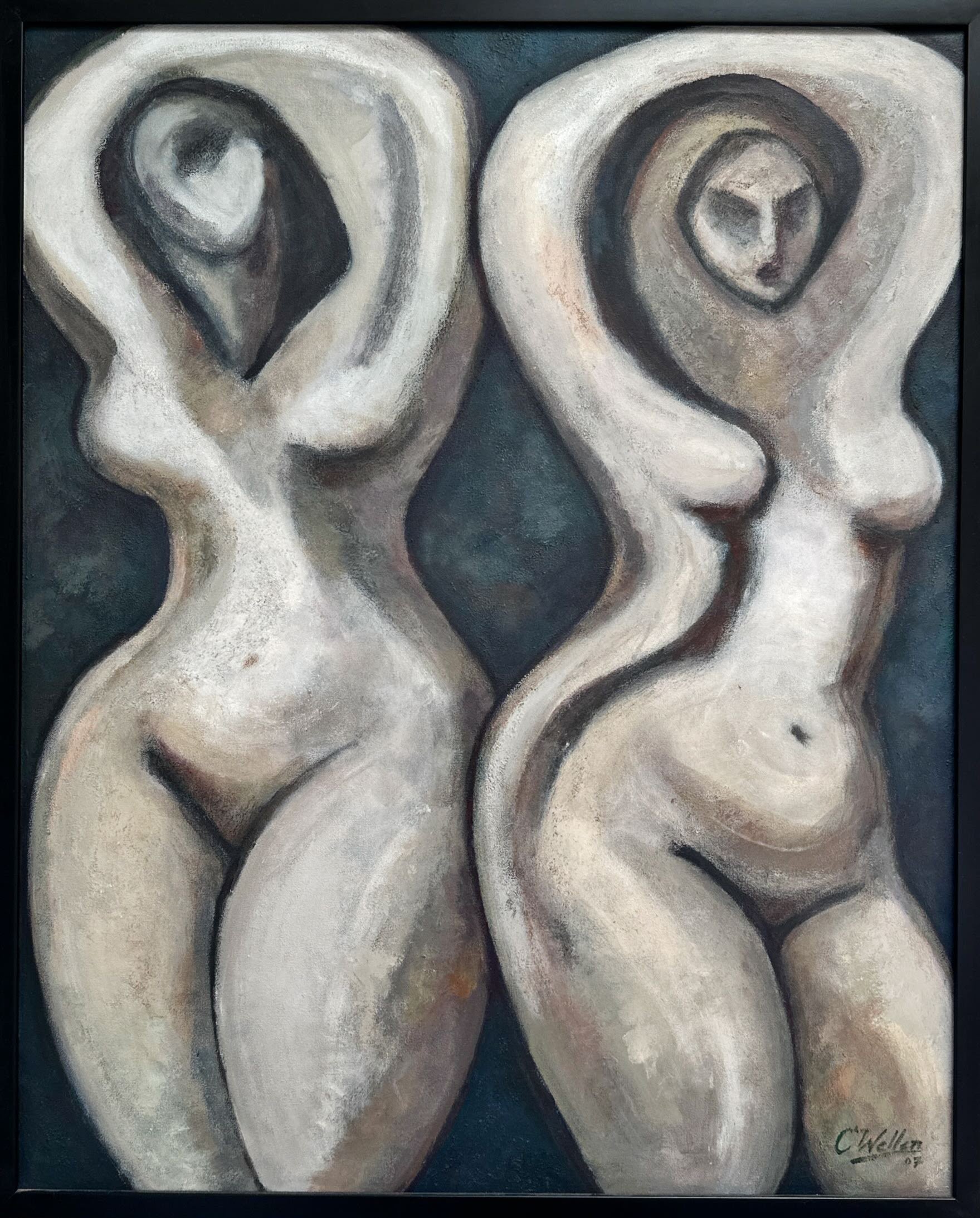 Dancing Figures (2007), Acrylic on Canvas (28" x 32")