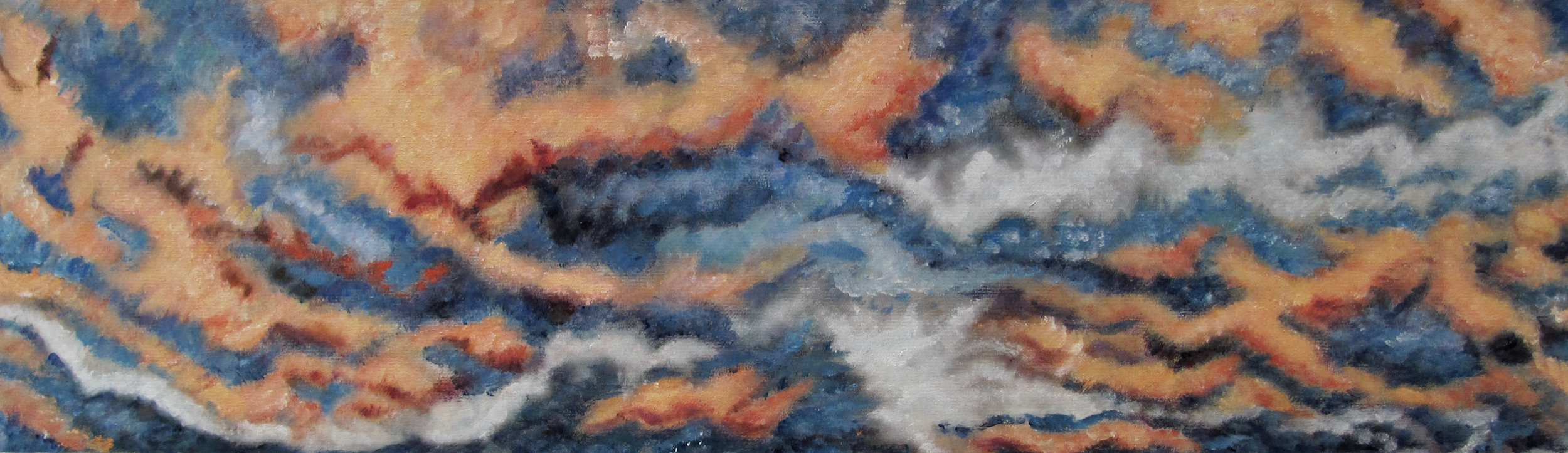Cadmium Skies (2018), Acrylic on Board Framed (20" x 32")