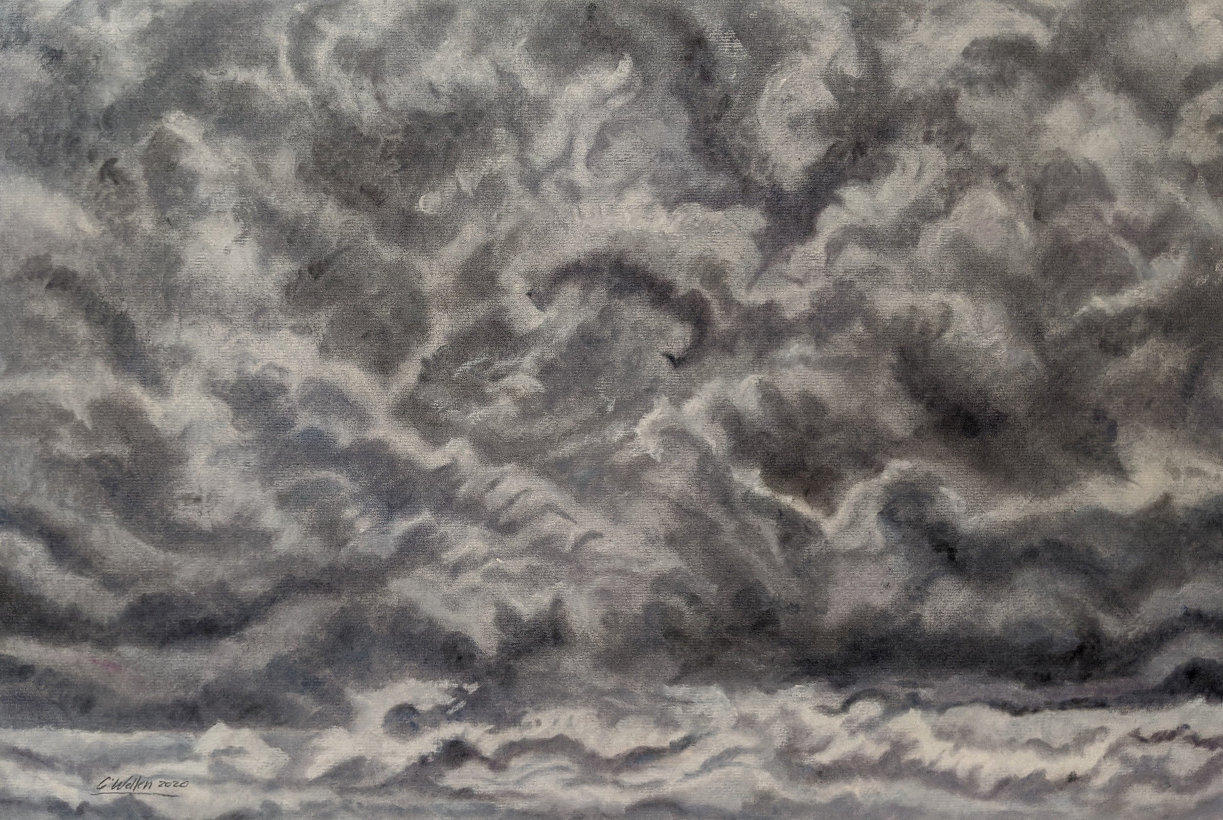 Tempest (2020) Pastel on Board, Board (20" x 28") Image (16" x 24")