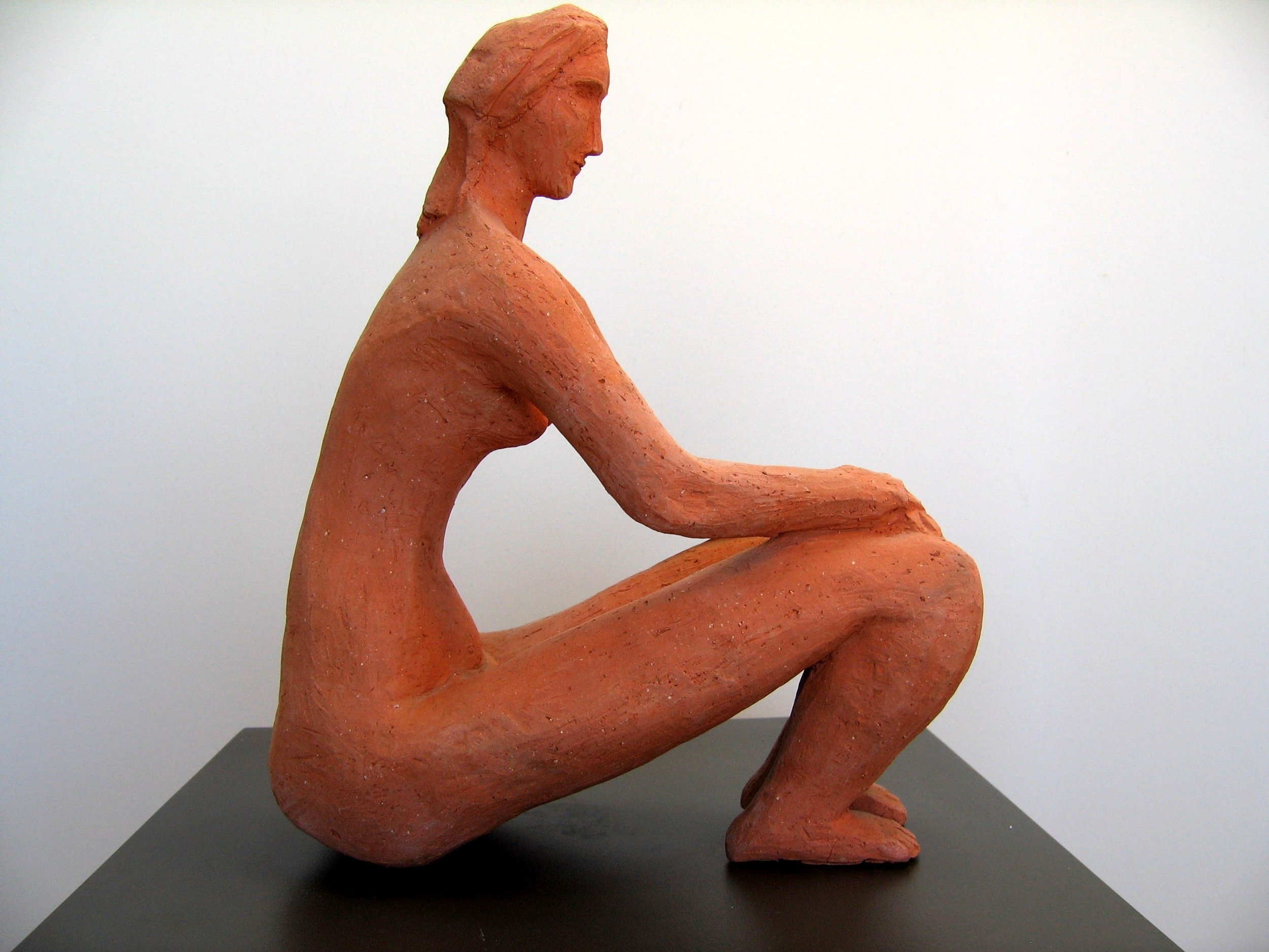 Seated Figure (1986) Clay, (9.5" x 8" x 4")