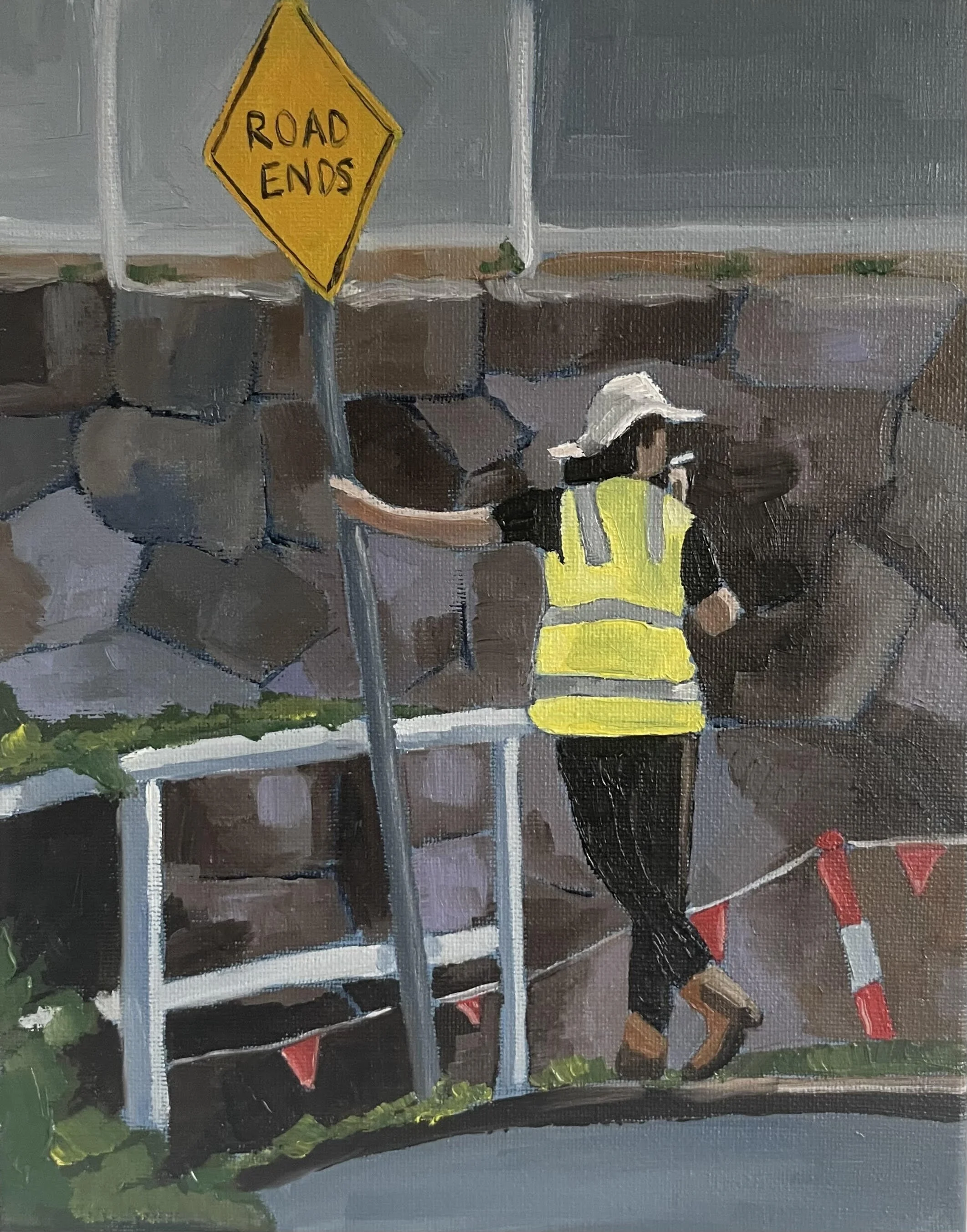 Don't you ever see the end of the road, 25 x 20 cm, oil on canvas SOLD