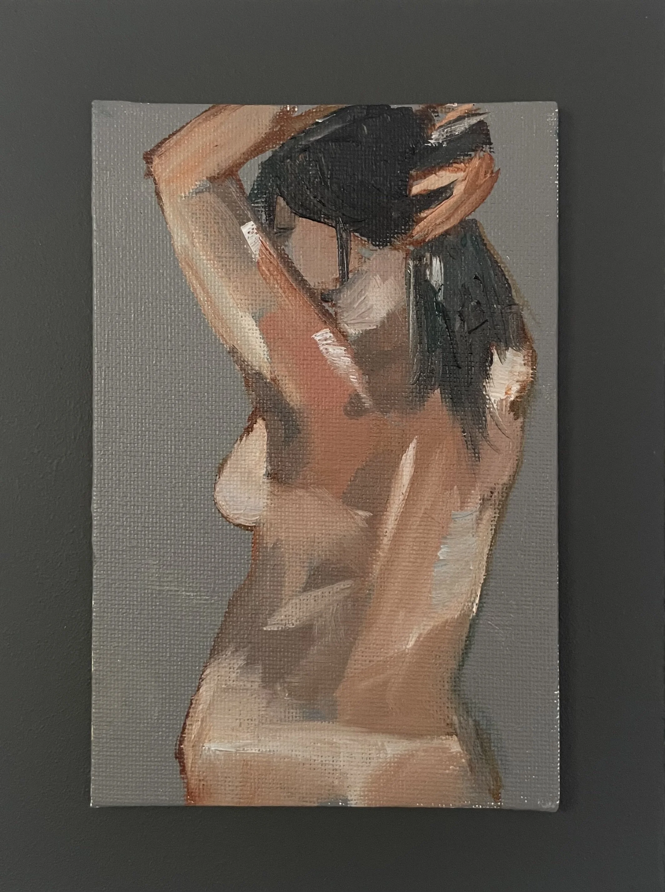 Turn, Oil and acrylic on canvas panel, 15 x 10 cm, mounted on plywood SOLD