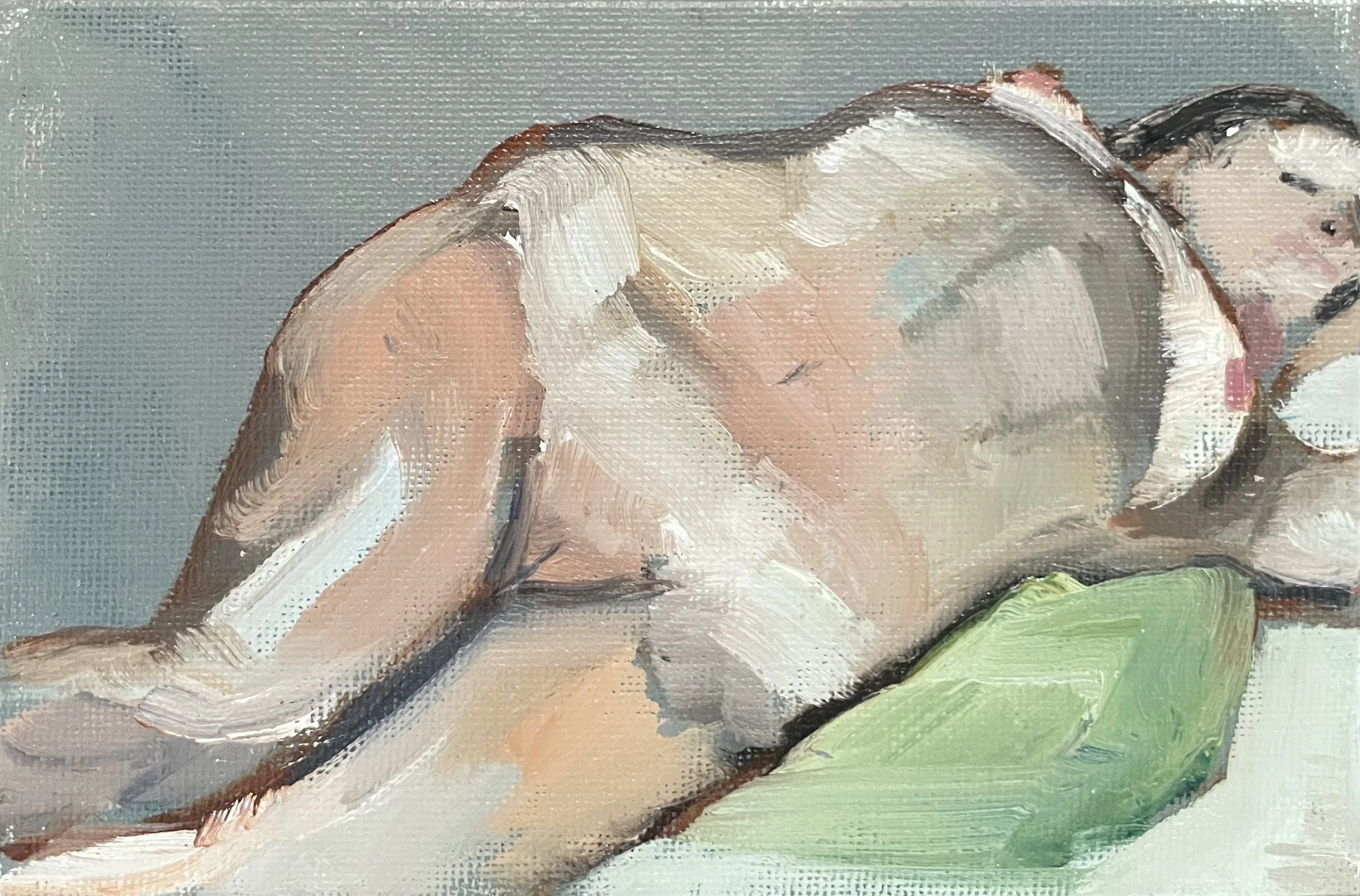 Command, oil and acrylic on canvas panel, 10 x 15 cm, mounted on plywood