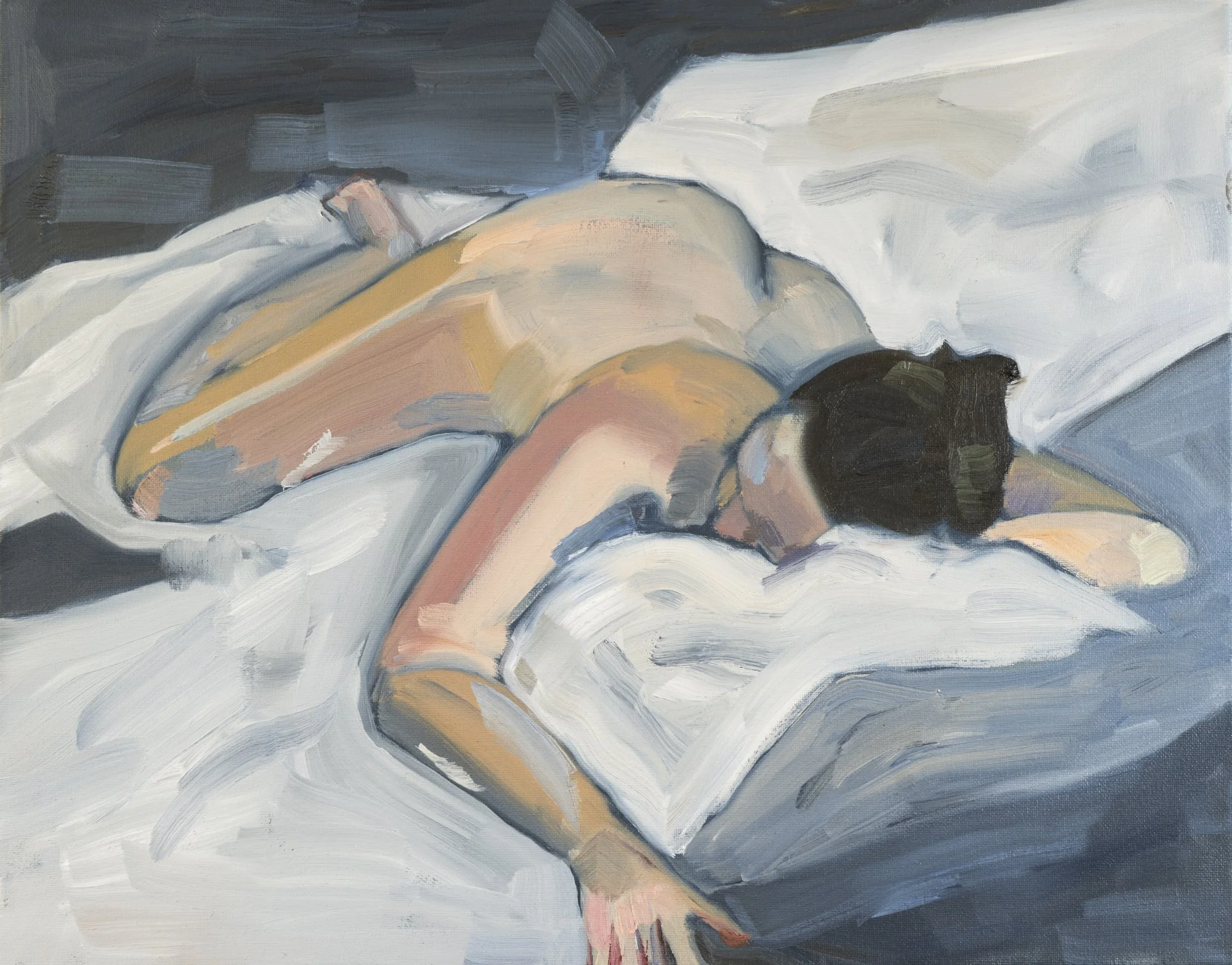 It's the weight of the past that pins us there, oil on canvas, 40.6 x 50.8 cm, framed
SOLD