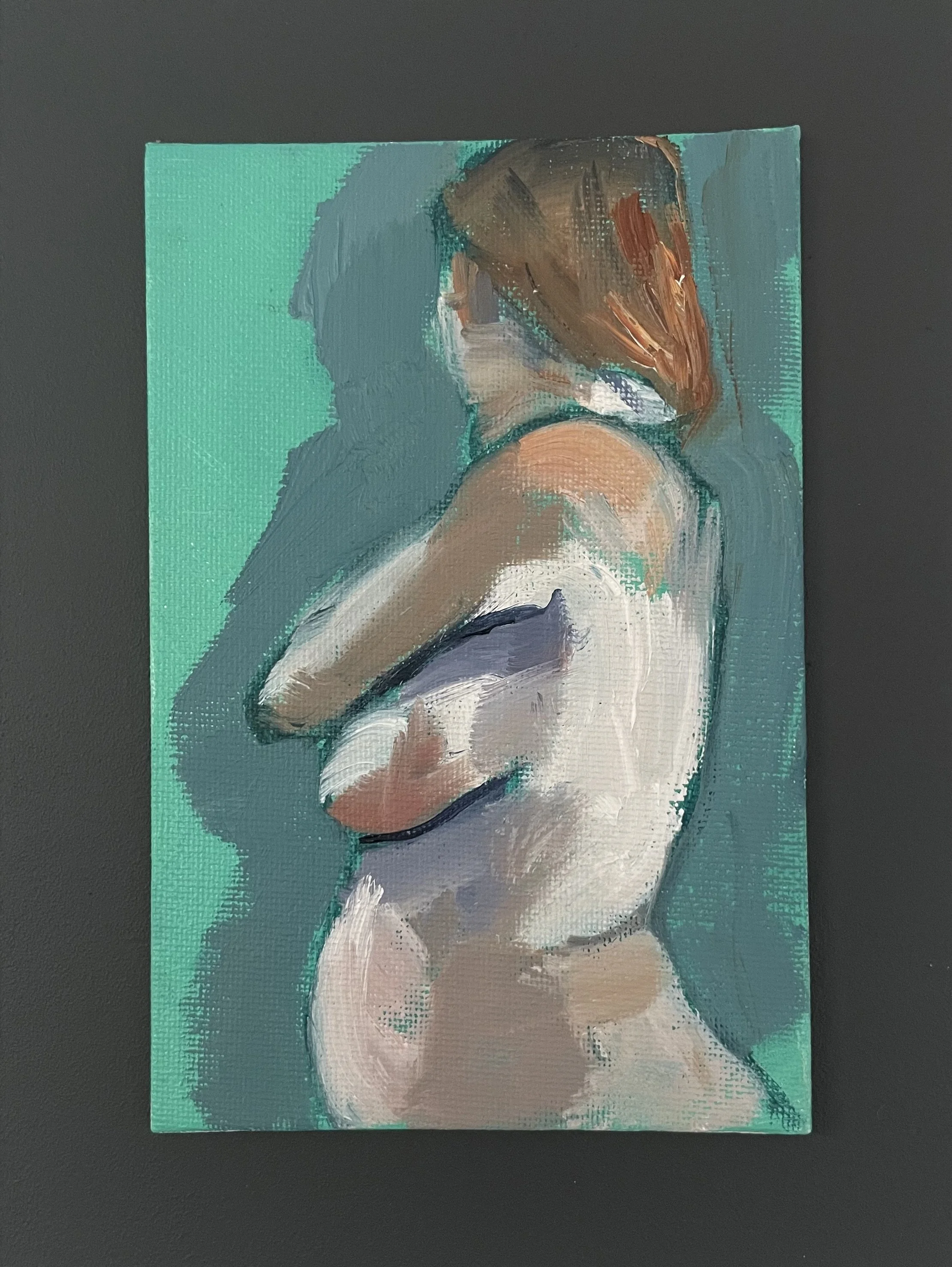 Held, Oil and acrylic on canvas panel, 15 x 10 cm, mounted on plywood SOLD