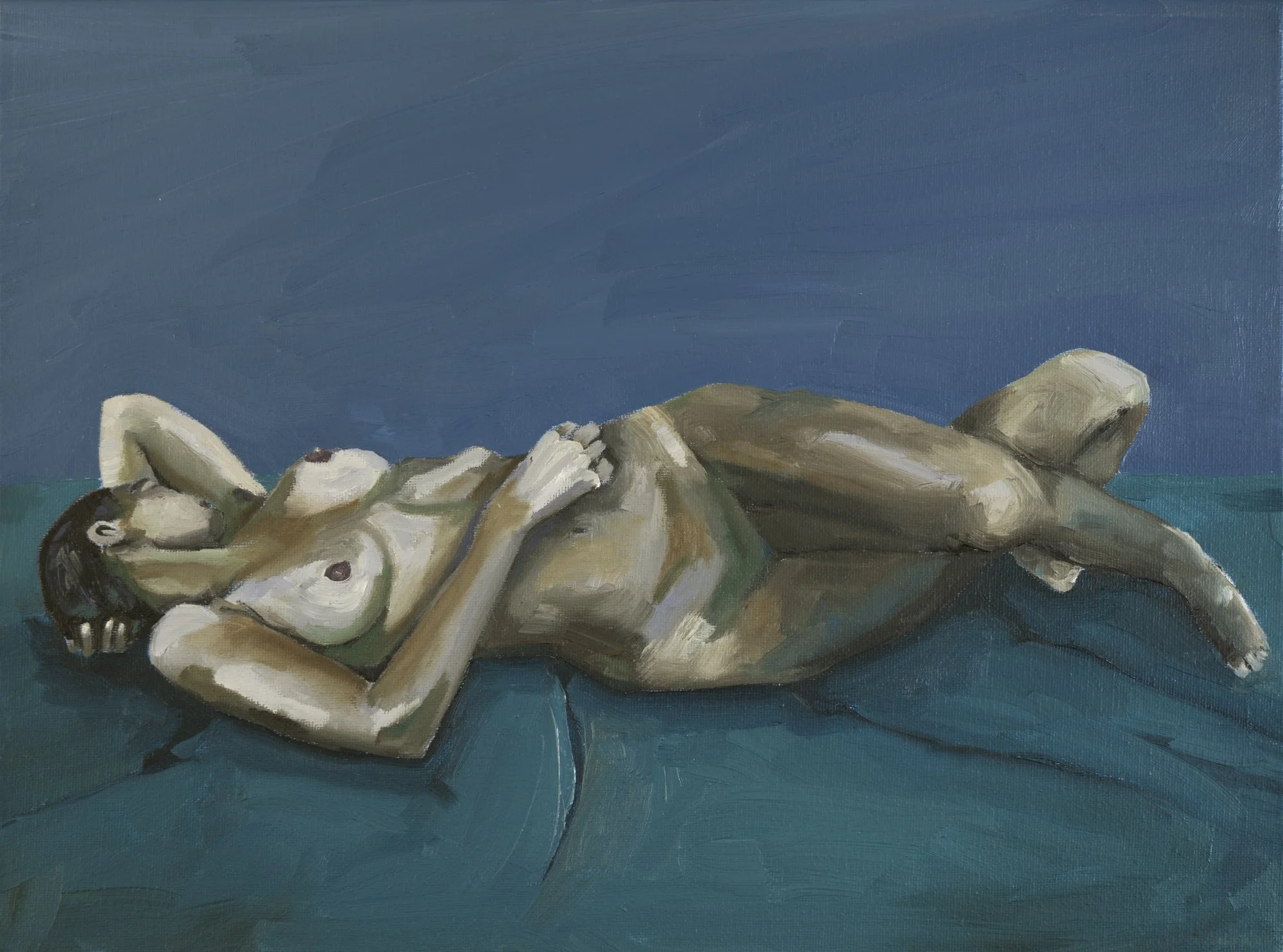 There's more for us on the horizon than anyone knows, oil on canvas, 30.5 x 40.6 cm, framed