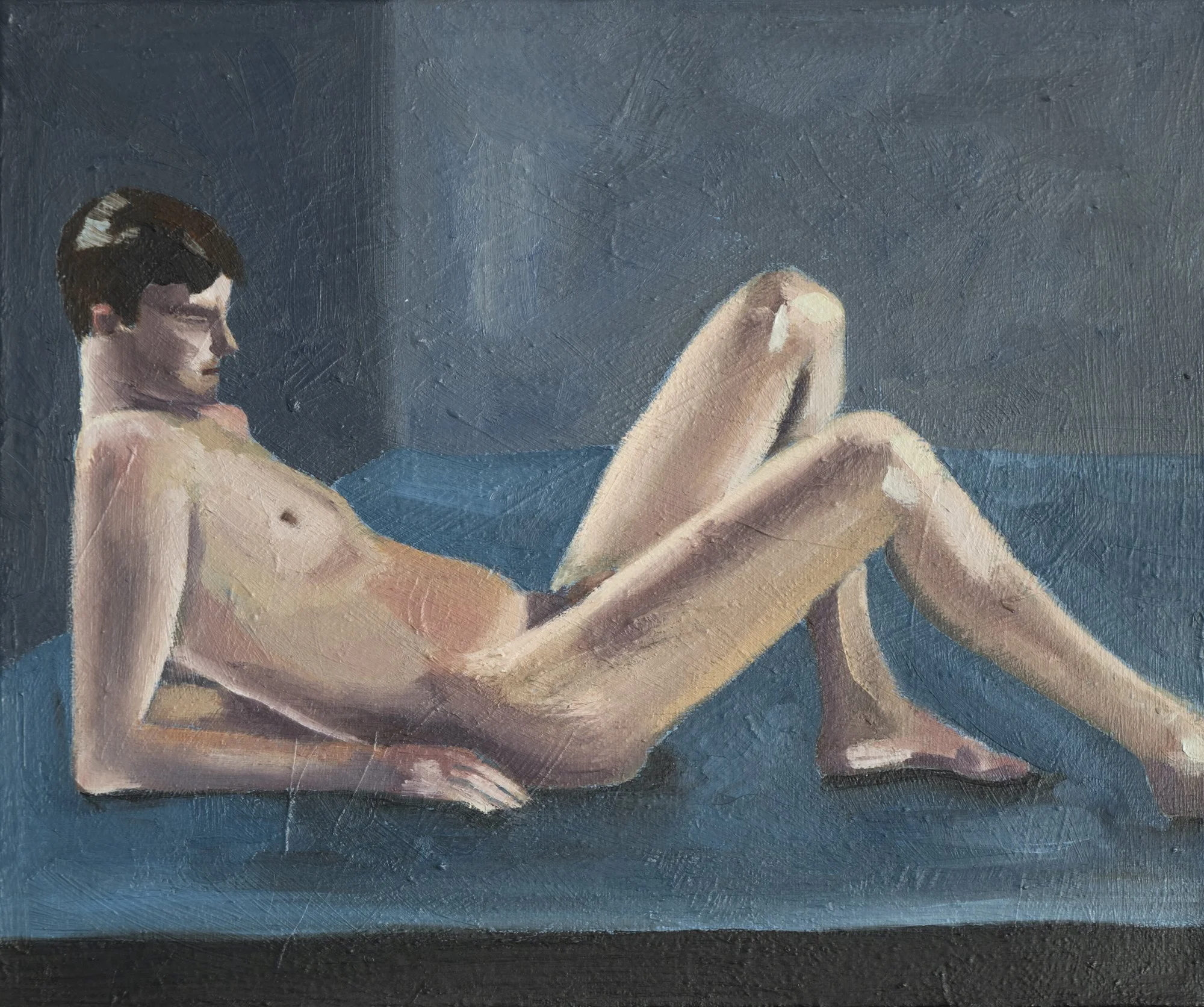 If you know what you are doing there is no risk, oil on canvas, 30.5 x 25.4 cm, framed