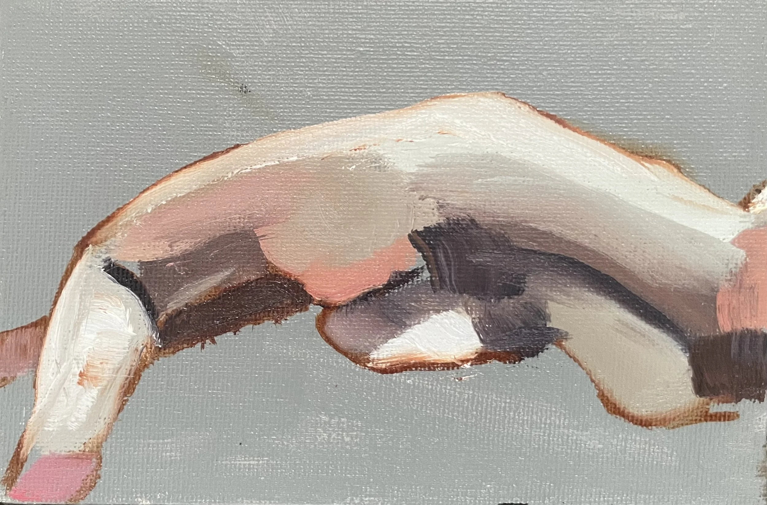 Twist, oil and acrylic on canvas panel, 10 x 15 cm, mounted on plywood