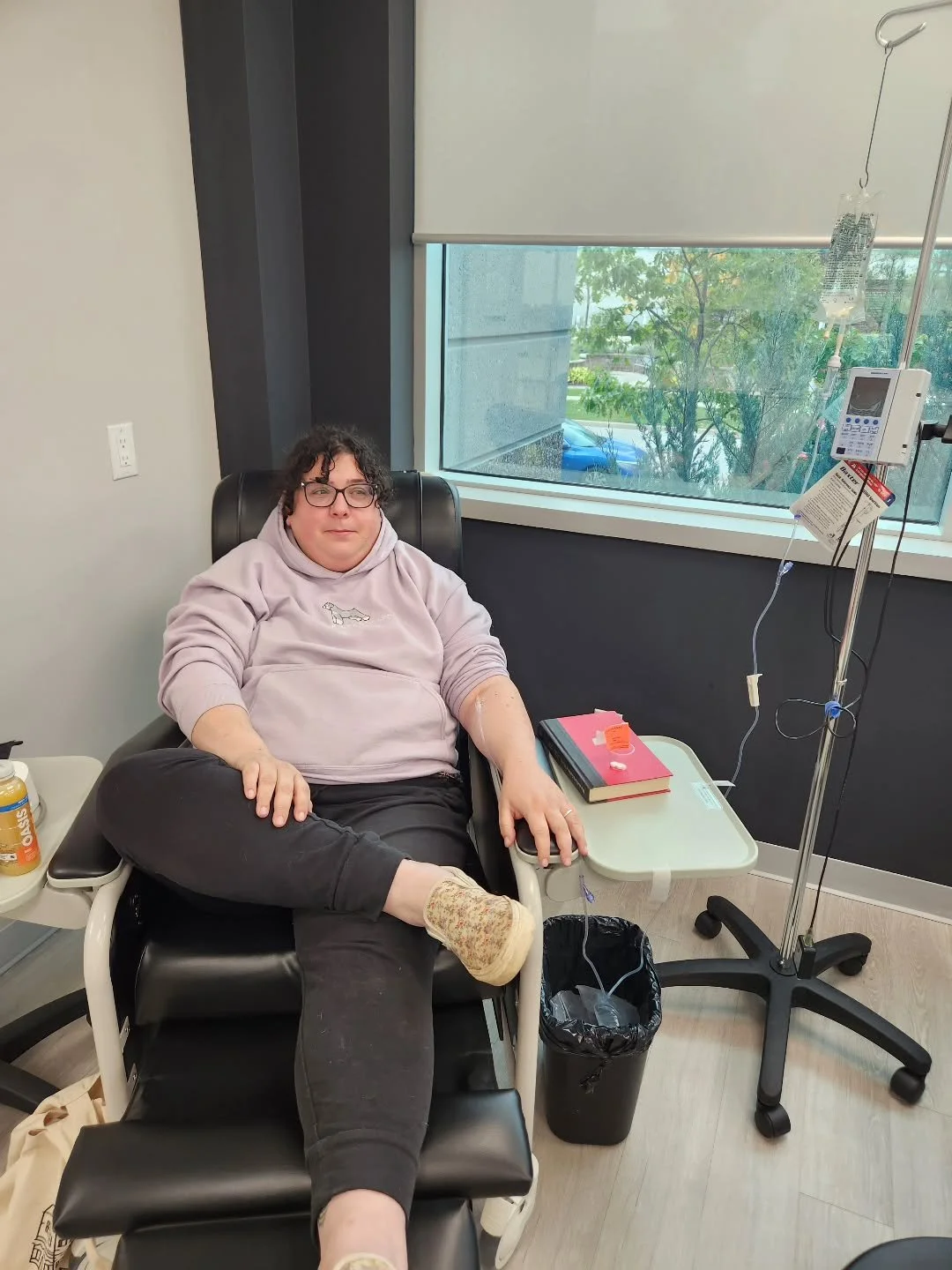 This is me today - getting my Remicade infusion for Crohn's disease.

Every 4 weeks, I sit in this chair for a few hours while medication drips into my veins. And then I feel like I have the flu for 48 hours.

I'm sharing this because I want you to k