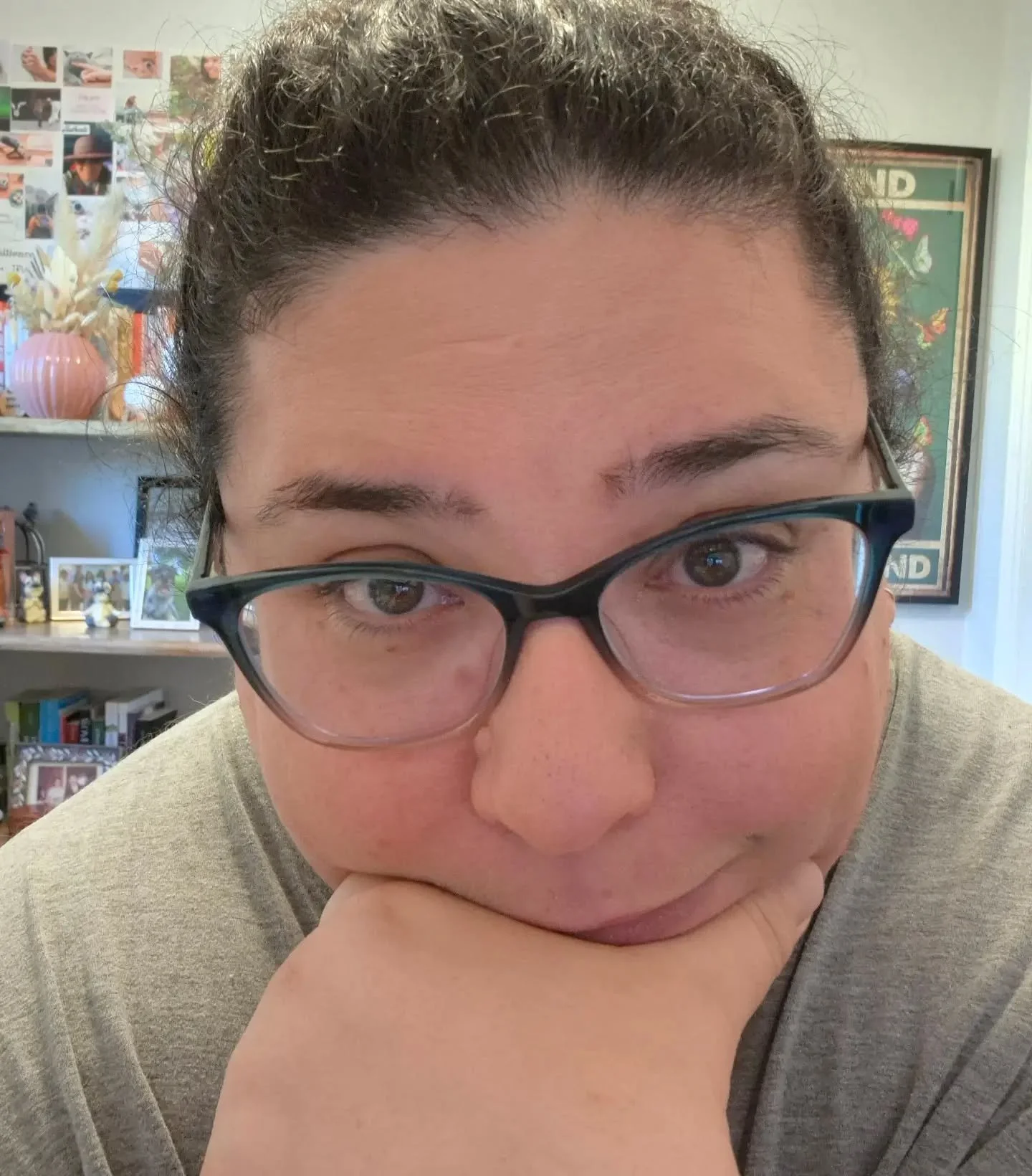 It took me 15 minutes this morning just to figure out how I wanted to show up on social today.

Fifteen minutes.

Not because I had nothing to say. Mostly because I was overthinking it.

I'm sitting here in my nightgown with a smoothie beside me, hai
