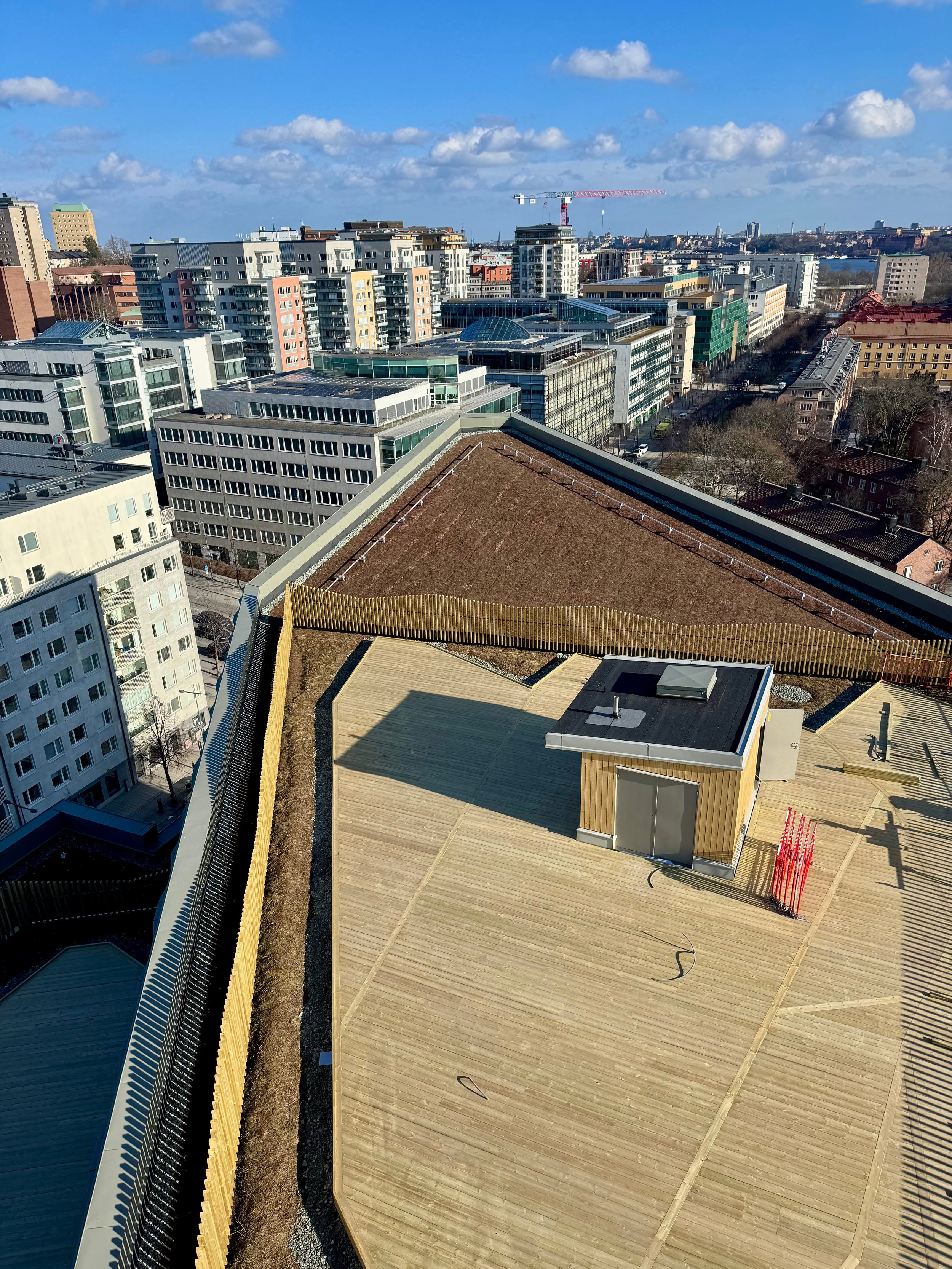 Høyden rails on the roof top terrace at Olivin, Stockholm