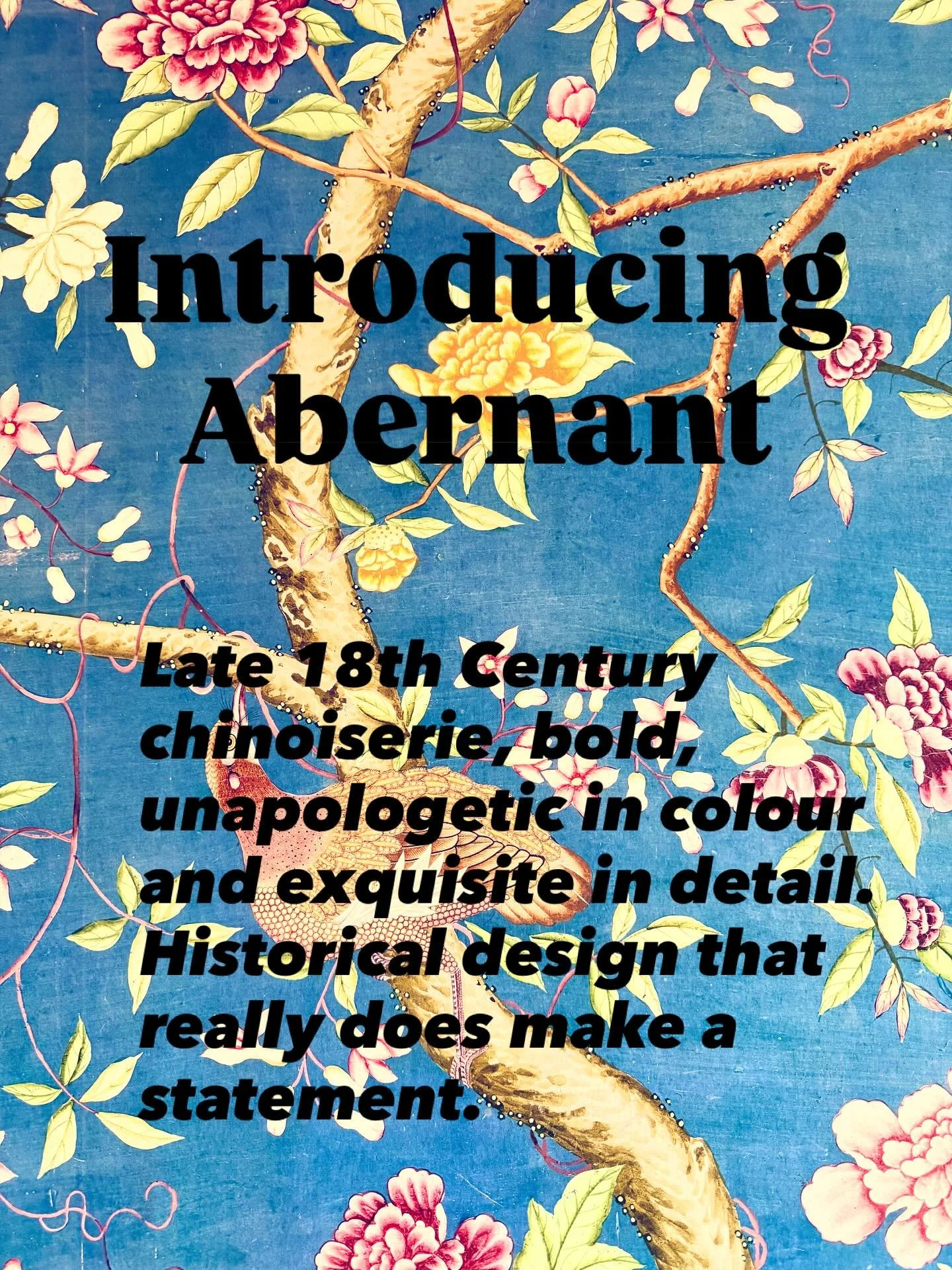 We are very pleased to introduce our Abernant Collection. This bold and exquisite design certainly makes a superior statement and with Shadow Garden we have quite the opposite. 
This late 18th Century wallpaper was bought at auction in the 1960&rsquo