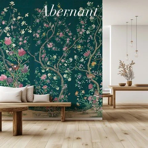 Abernant.

This early 19th Century Chinoiserie Paper is bold, impressive and certainly makes a statement. 
Bought at auction in the 1960&rsquo;s having never been used, it was hung at Abernant House on the Welsh borders before being removed for conse