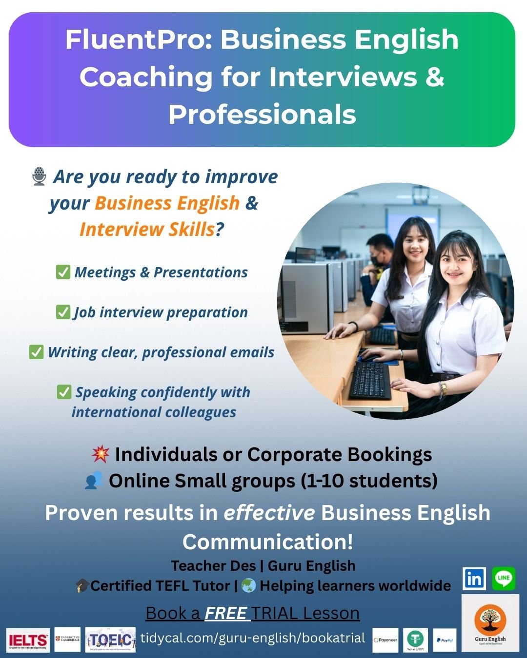 FluentPro: Business English Coaching for Professionals & Jobseekers