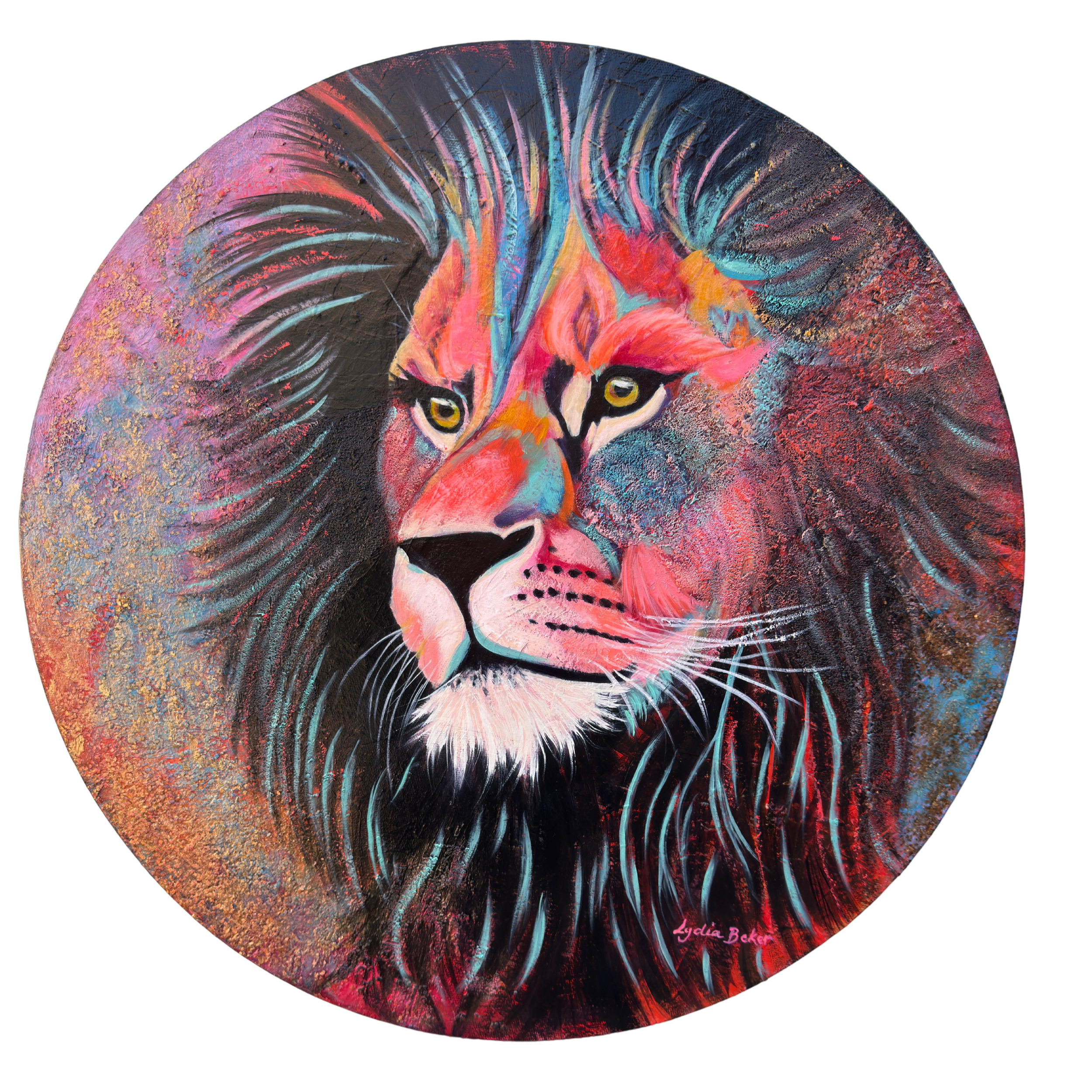 UNBOUND: Expressive contemporary oil painting of a lion, by Australian artist Lydia Beker